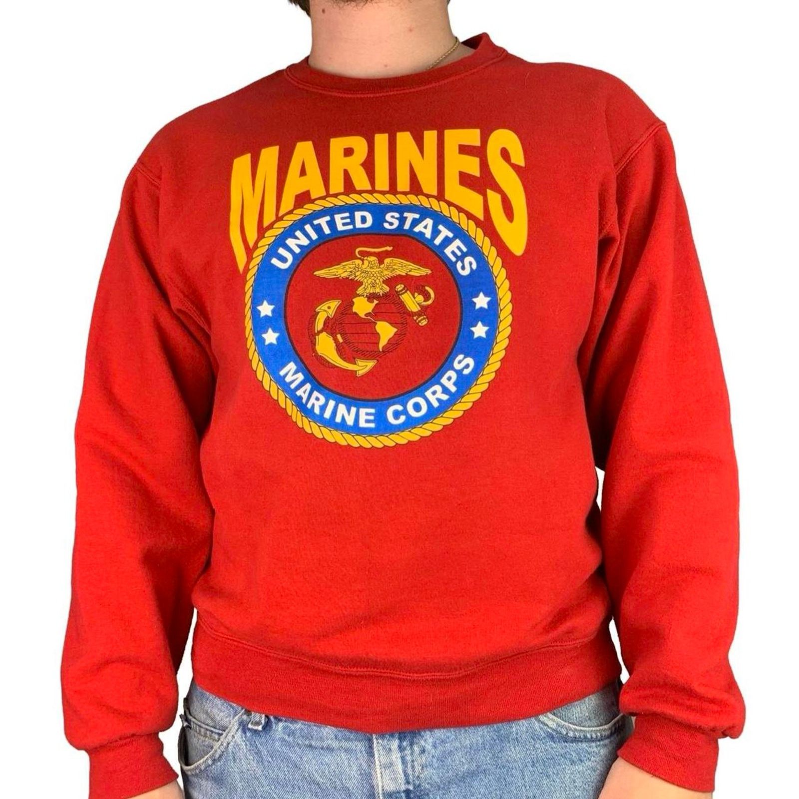 Vintage Vintage 90s United Stares Marine Corps Crewneck Sweatshirt Size US M / EU 48-50 / 2 - 1 Thumbnail