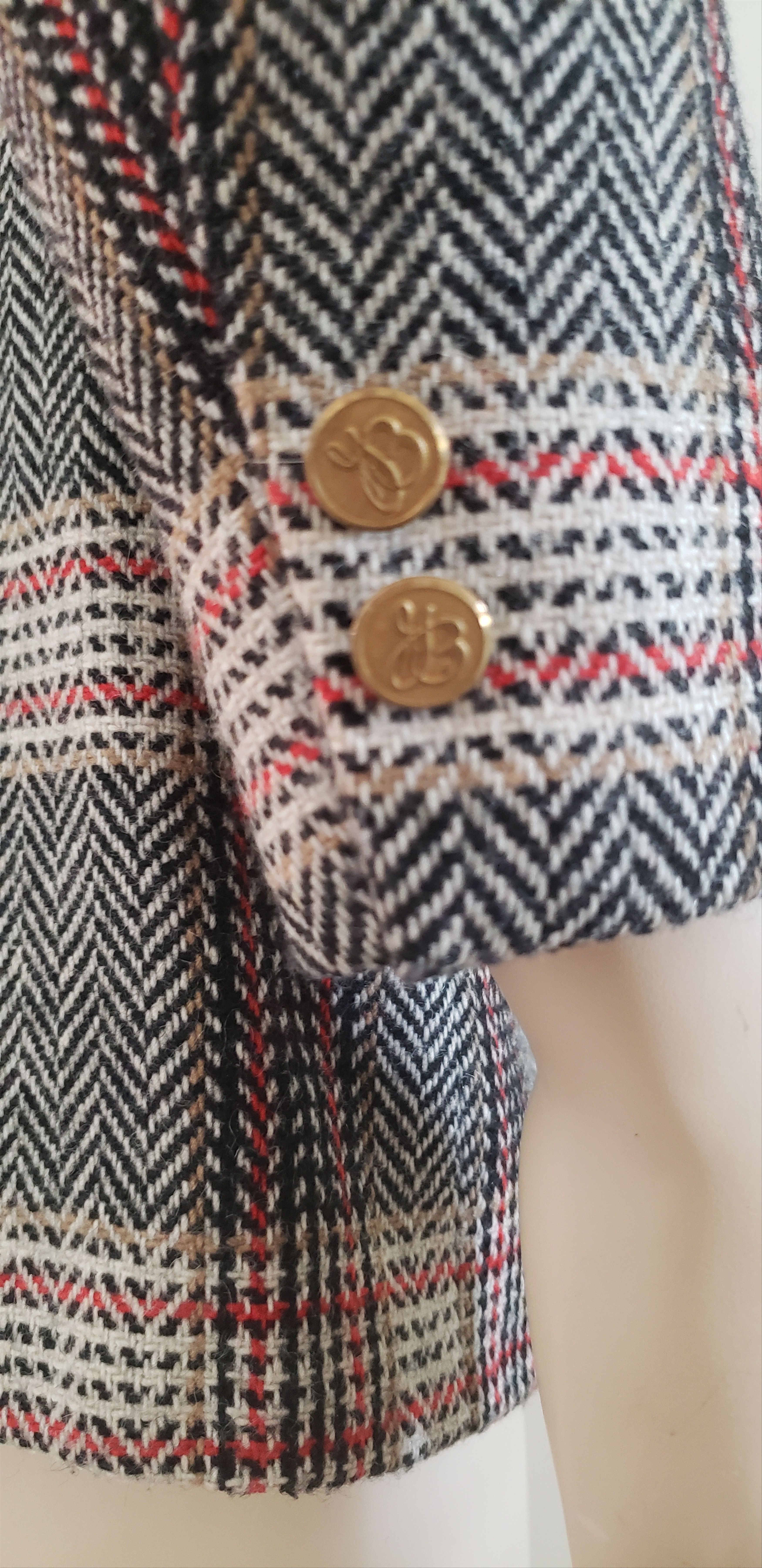 Vintage 1970s plaid sport coat 38R Geoffrey Beene wool tweed Size 38R - 6 Thumbnail