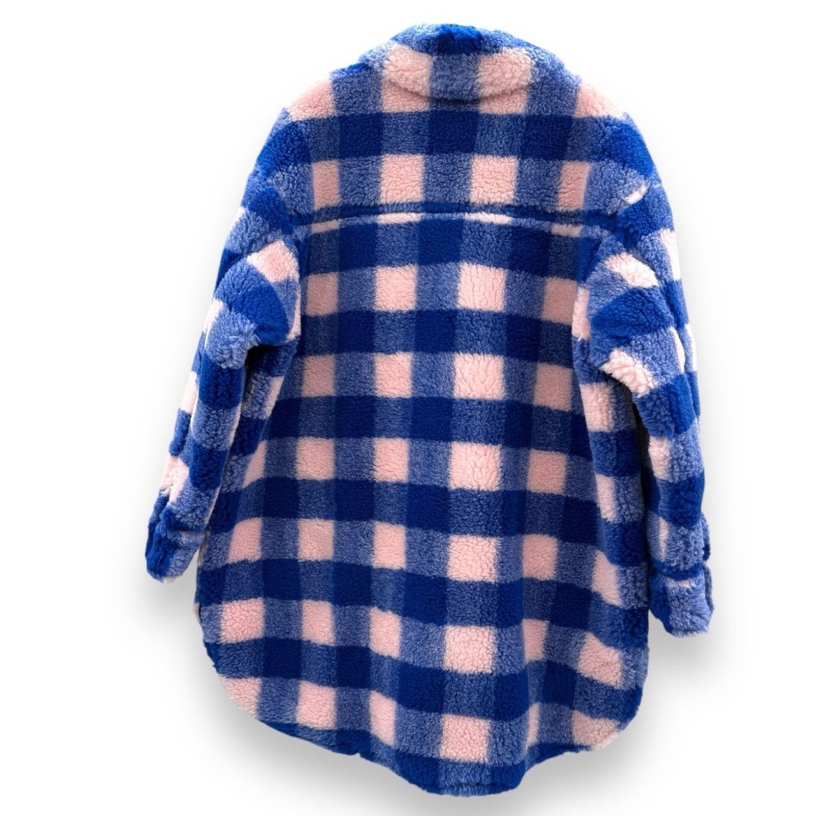 STAND STUDIO Stand Studio Sabi Oversized Blue & Pink Plaid Shacket Jacket Size XXS / US 00 / IT 34 - 6 Thumbnail