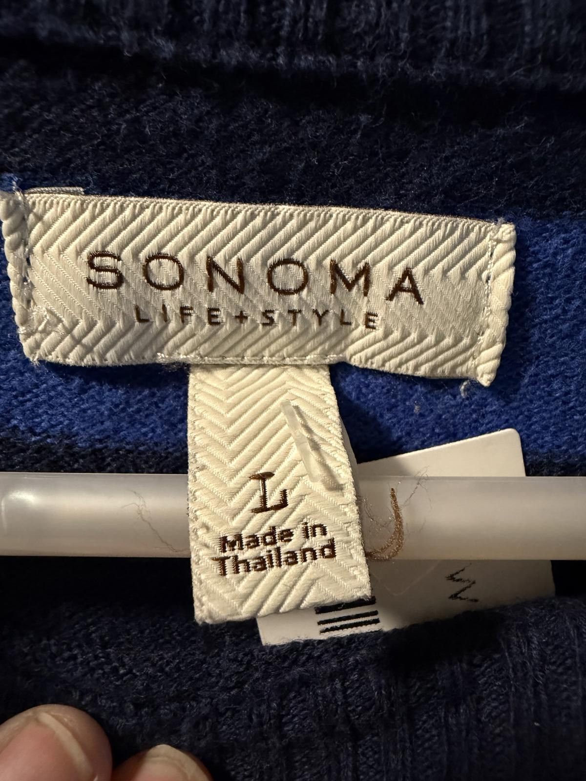 Other Sonoma Life + Style Men's Striped Cotton Sweater Size L Size US L / EU 52-54 / 3 - 2 Thumbnail