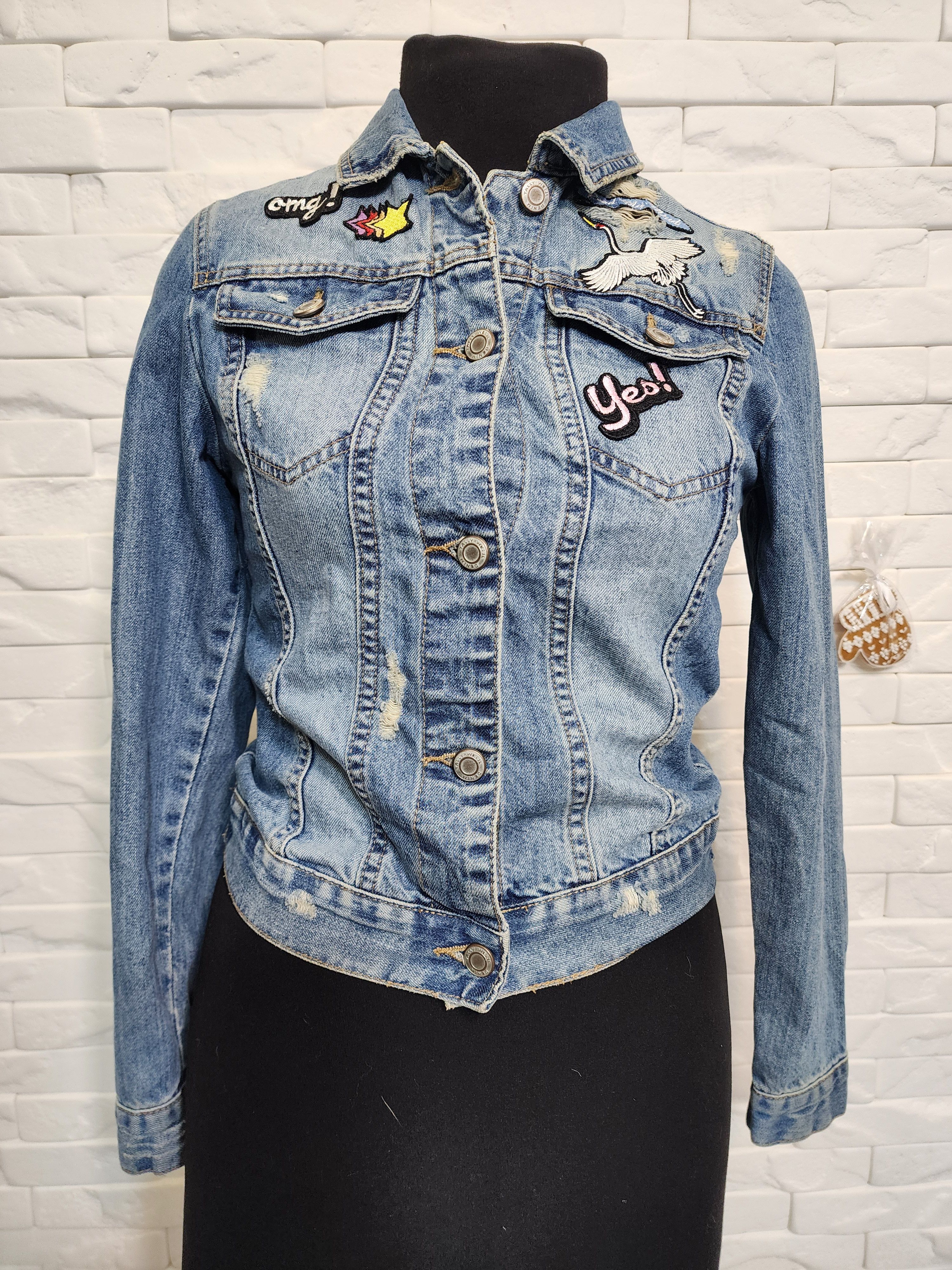 Other Blue Denim Jacket: Women's Cotton Jacket with Embroidery. Size S / US 4 / IT 40 - 1 Thumbnail
