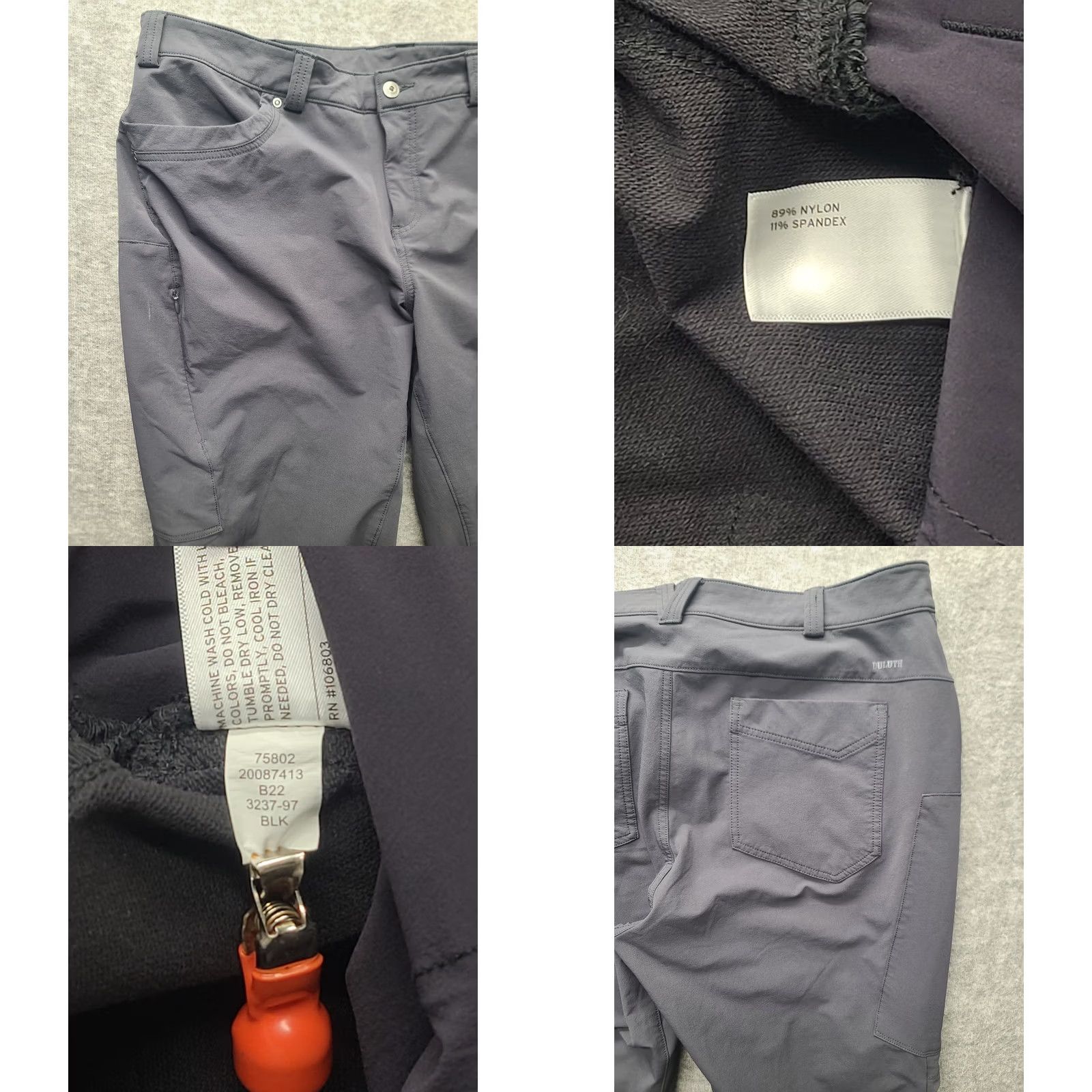 Vintage Duluth Trading Flexpedition Pants Womens 18W 31 Inseam Bootcut Regular Rise Mid Black Nylon Spandex Pockets Cargo Size 40" / US 18 - 8 Thumbnail
