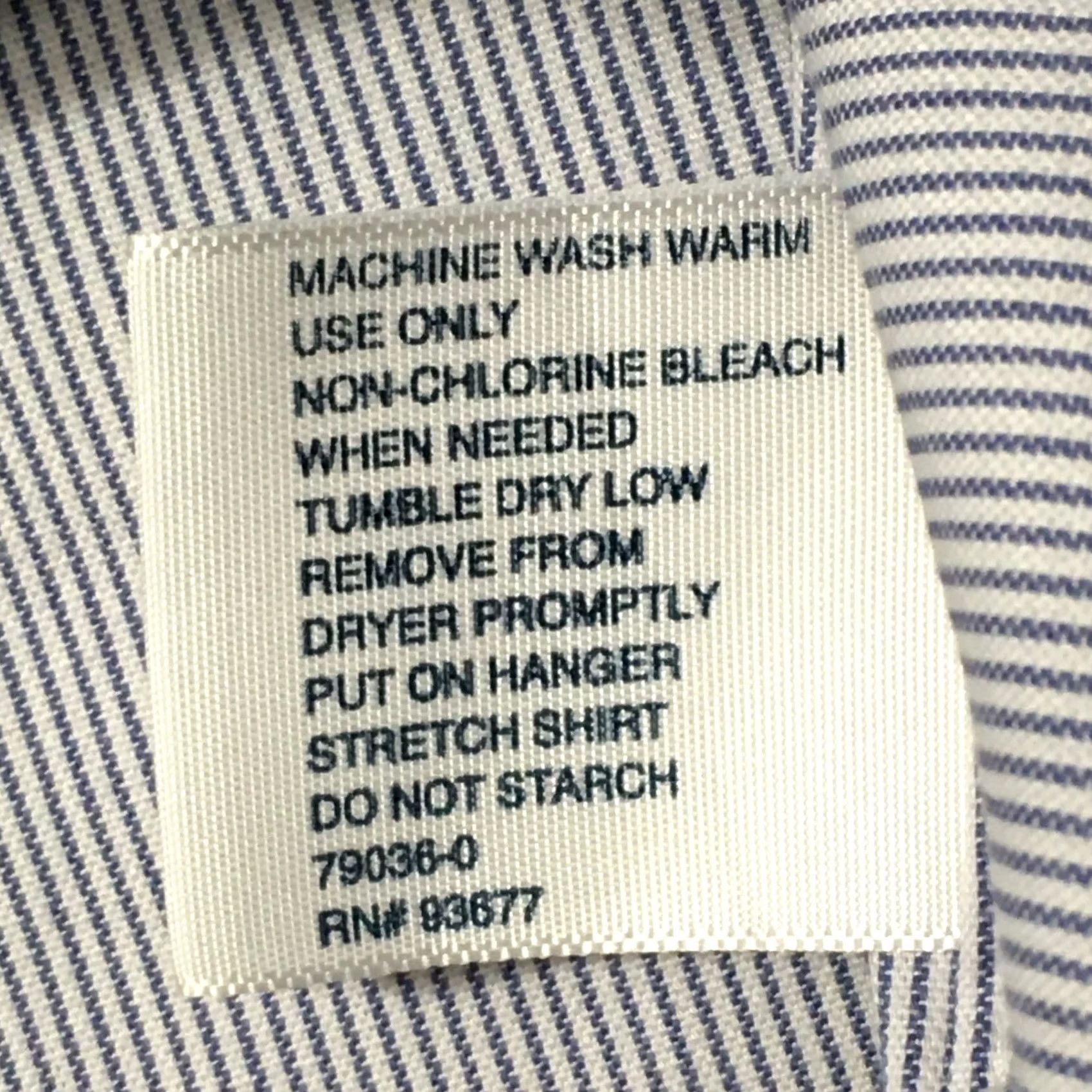Stafford STAFFORD Shirt Men’s 16.5 32-33 Blue Striped performance pinpoint Size US XL / EU 56 / 4 - 4 Thumbnail