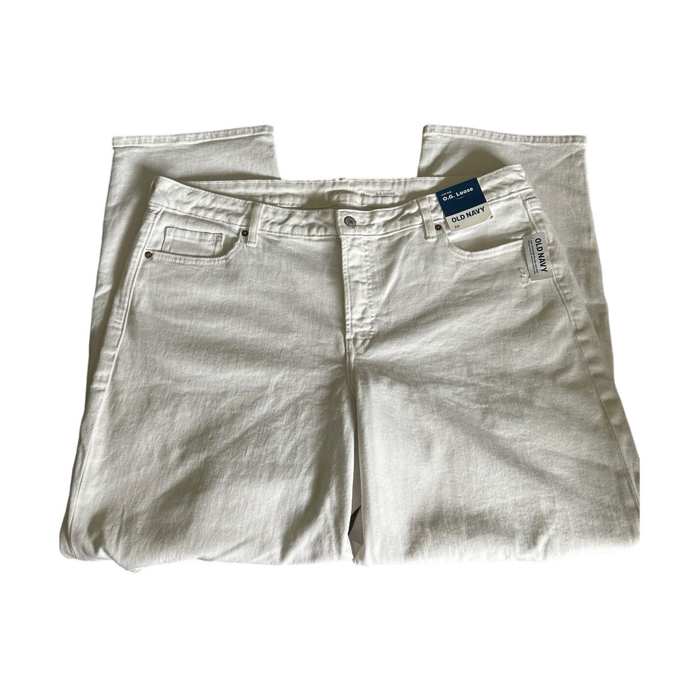 Old Navy Old Navy Womens White High Rise O.G. Loose Jeans 20 Size 42" / US 20 - 3 Thumbnail