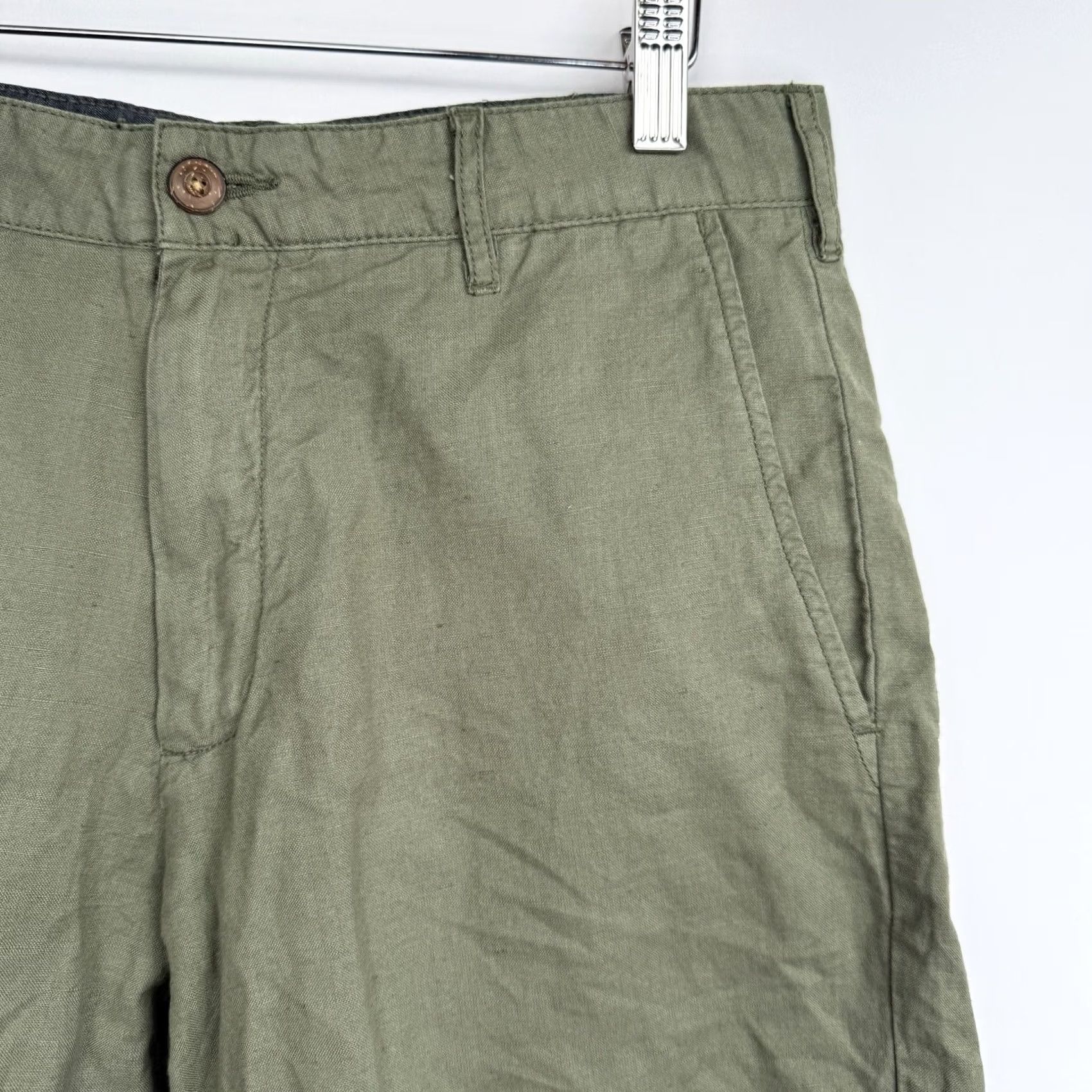 Faherty Faherty Mens Chino Shorts Green 30 Linen Blend Flat Front Casual Preppy Size US 30 / EU 46 - 4 Thumbnail