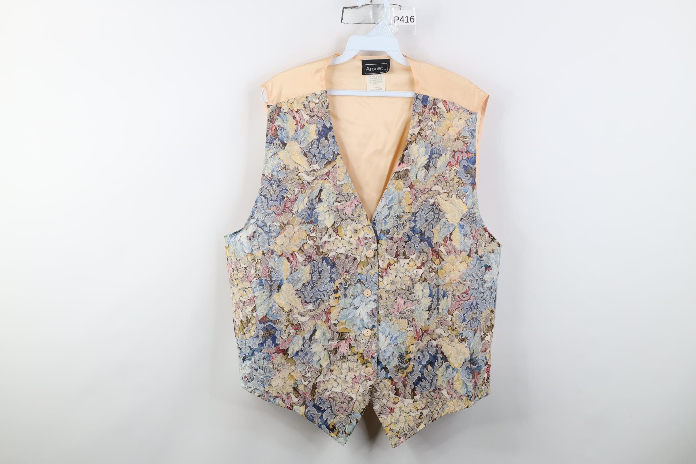 Vintage Vintage 90s Streetwear Flower Floral Suit Vest Jacket USA Size XXL / US 16-18 / IT 52-54 - 1 Thumbnail
