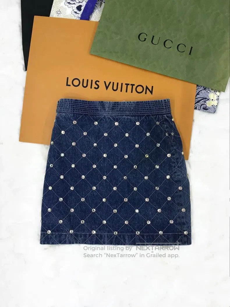 Gucci Gucci Denim rhinestone skirt Size 28" / US 6 / IT 42 - 1 Thumbnail