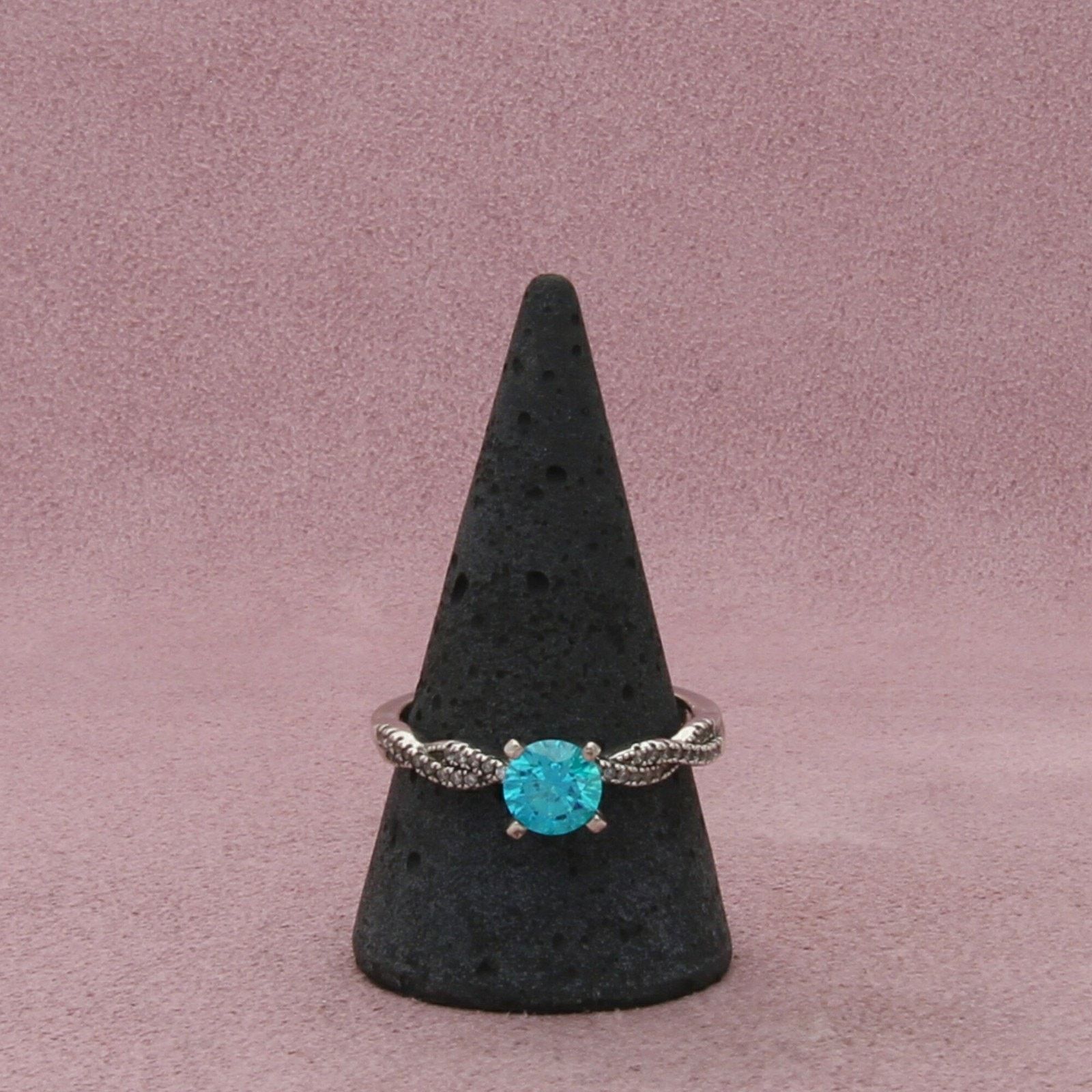 Sterling Silver sterling silver round-cut blue cz ring size 10.75 Size ONE SIZE - 3 Thumbnail