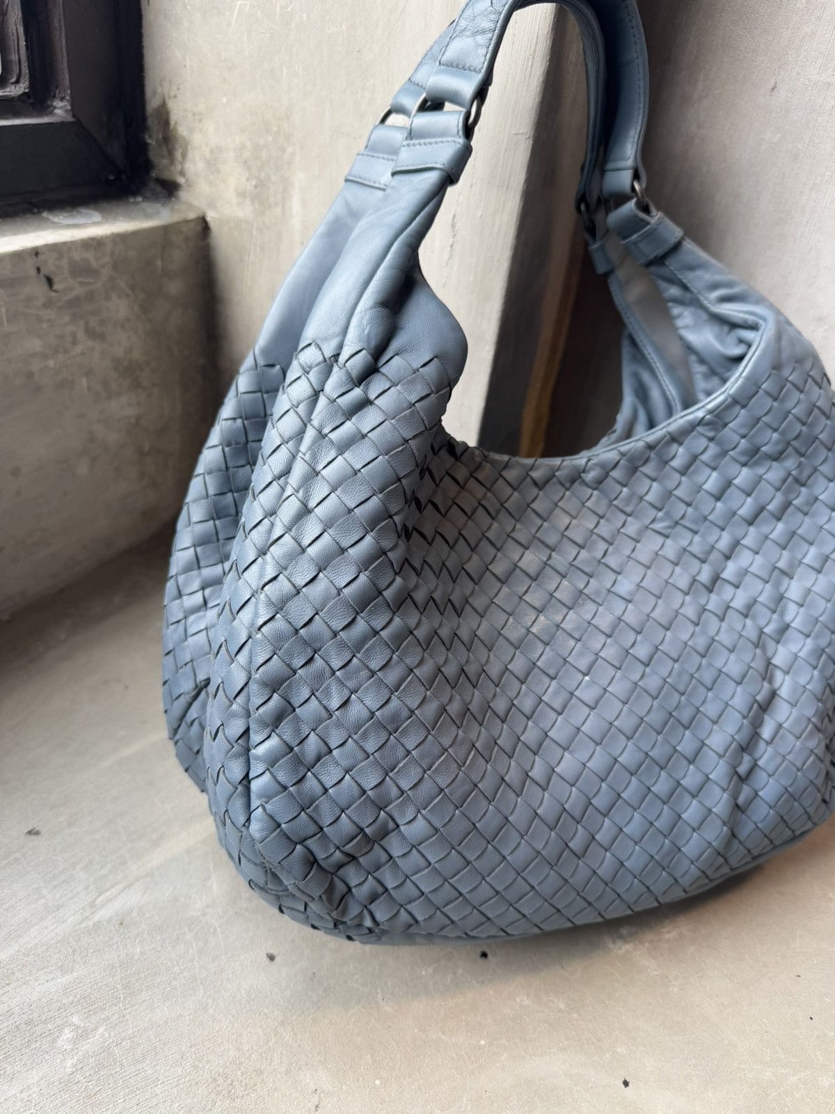 Bottega Veneta Bottega Veneta Blue Leather Intrecciato Campana Hobo Size ONE SIZE - 8 Thumbnail