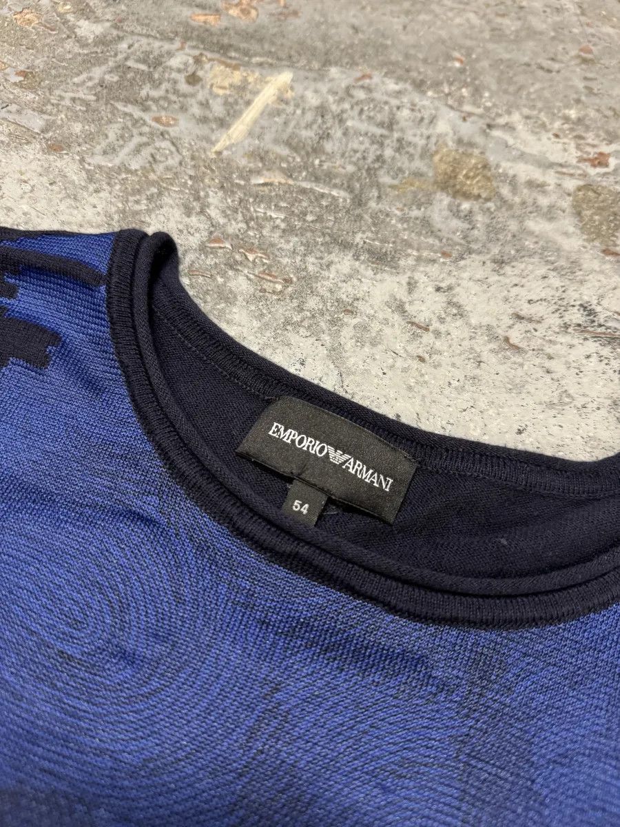 Emporio Armani AW2021 Emporio Armani Blue Structured Sweater Size US L / EU 52-54 / 3 - 9 Thumbnail