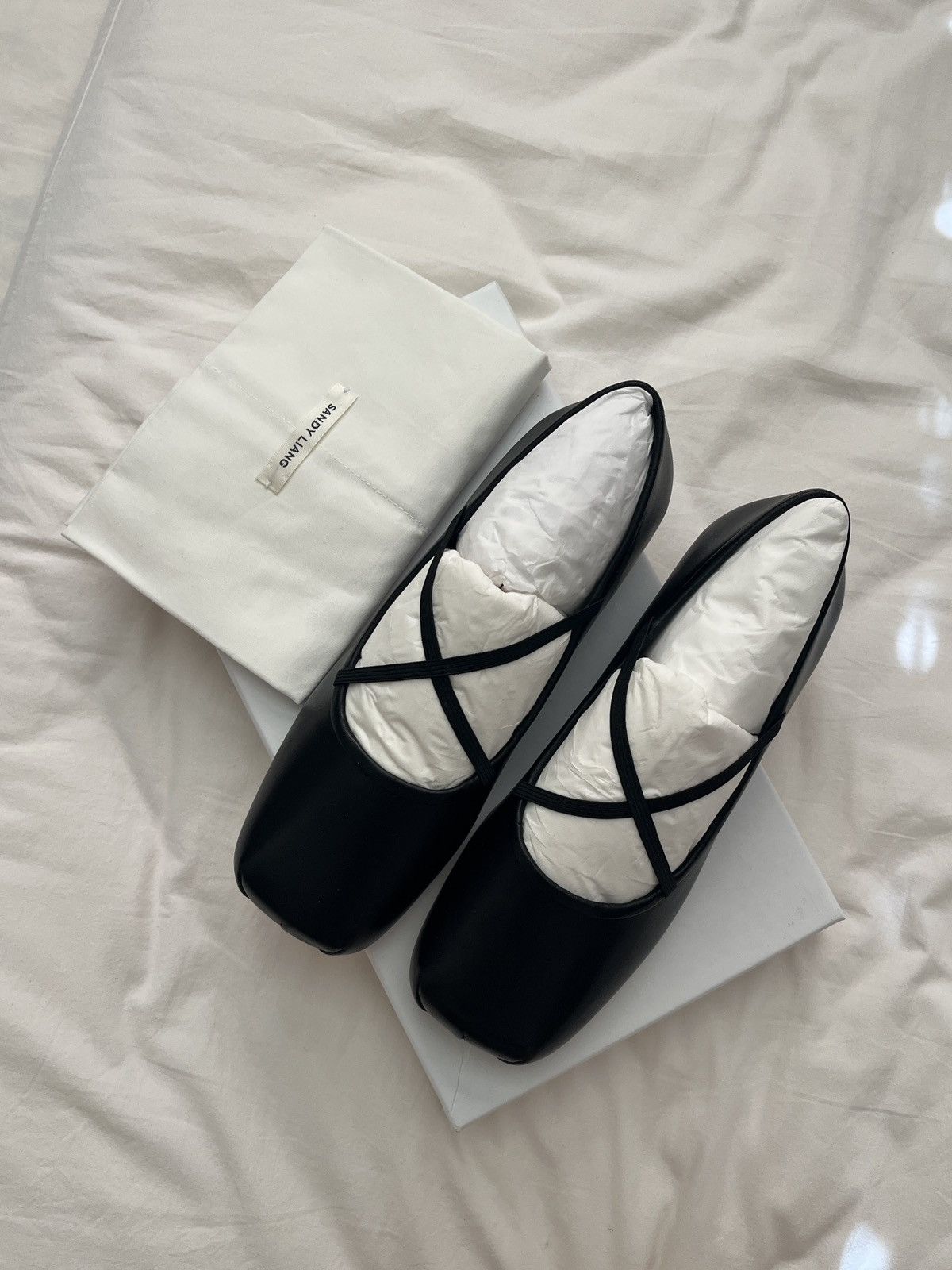 Sandy Liang Criss Cross Ballet Flats Size US 7 / IT 37 - 1 Thumbnail