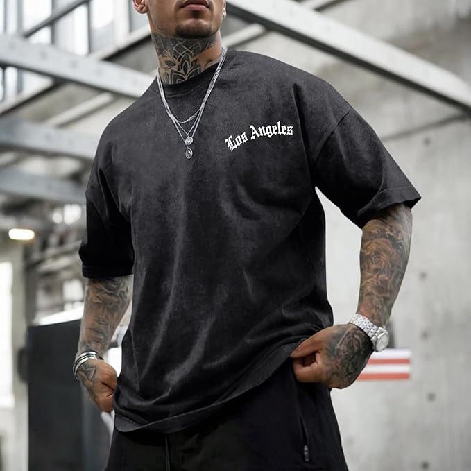 Other Oversized LA Graphic Tee Acid Wash Streetwear Size US XL / EU 56 / 4 - 2 Thumbnail