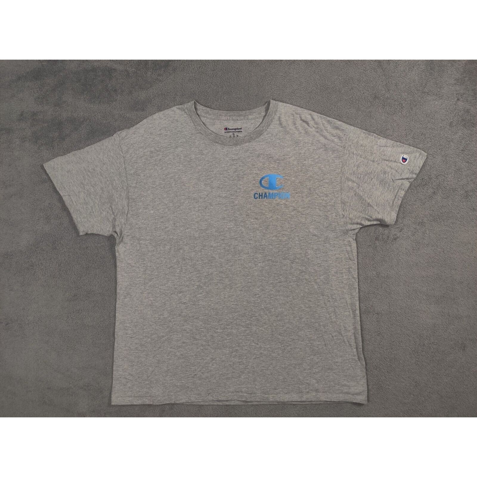 Champion Champion Shirt Adult Mens XL Gray Blue Box Logo Spell Out Size US XL / EU 56 / 4 - 3 Thumbnail