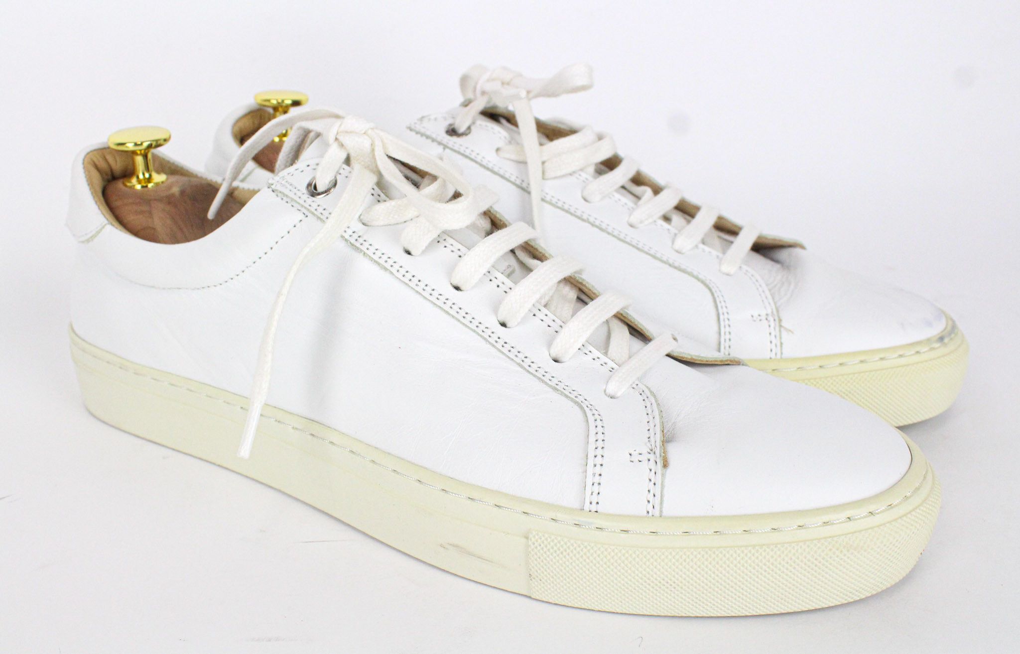 Suitsupply EU44 White Leather Laced Low-Top 72587 Size US 11 / EU 44 - 1 Thumbnail