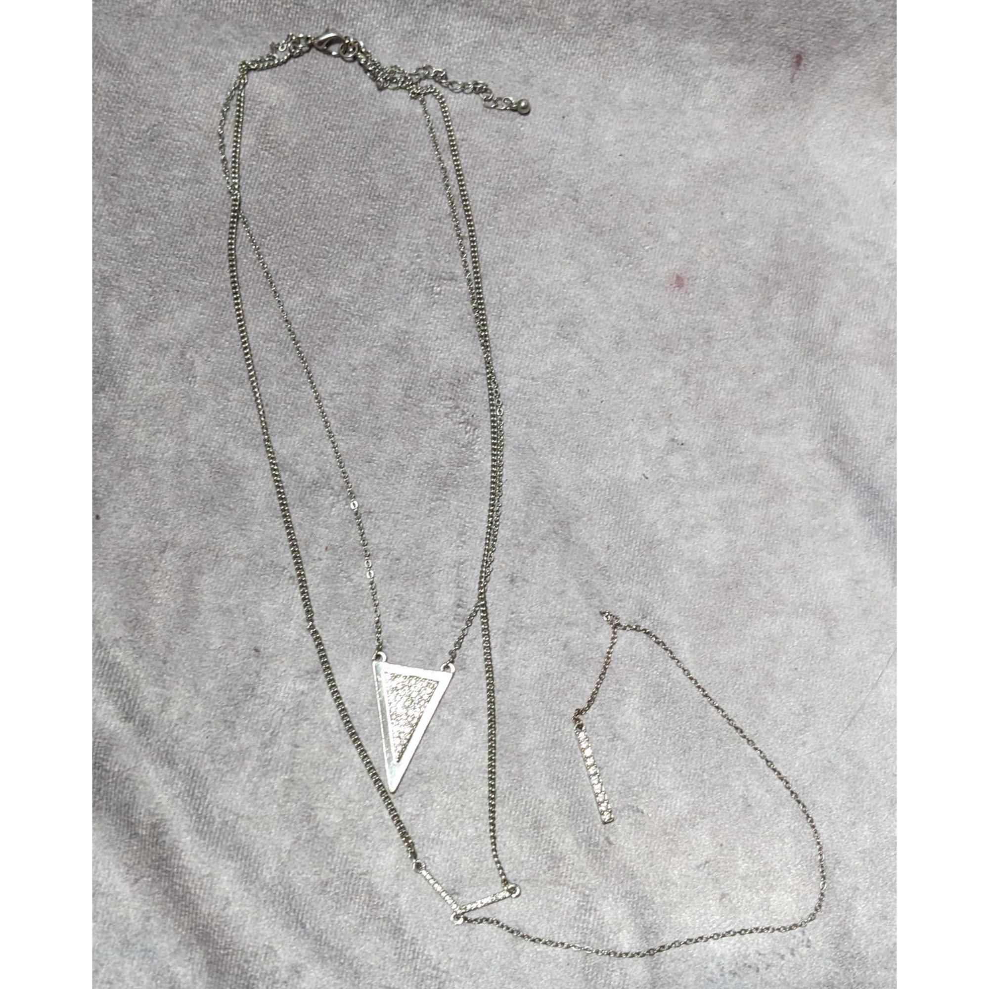 Other Silver Rhinestone Geometric Lariat Necklace Size ONE SIZE - 6 Thumbnail