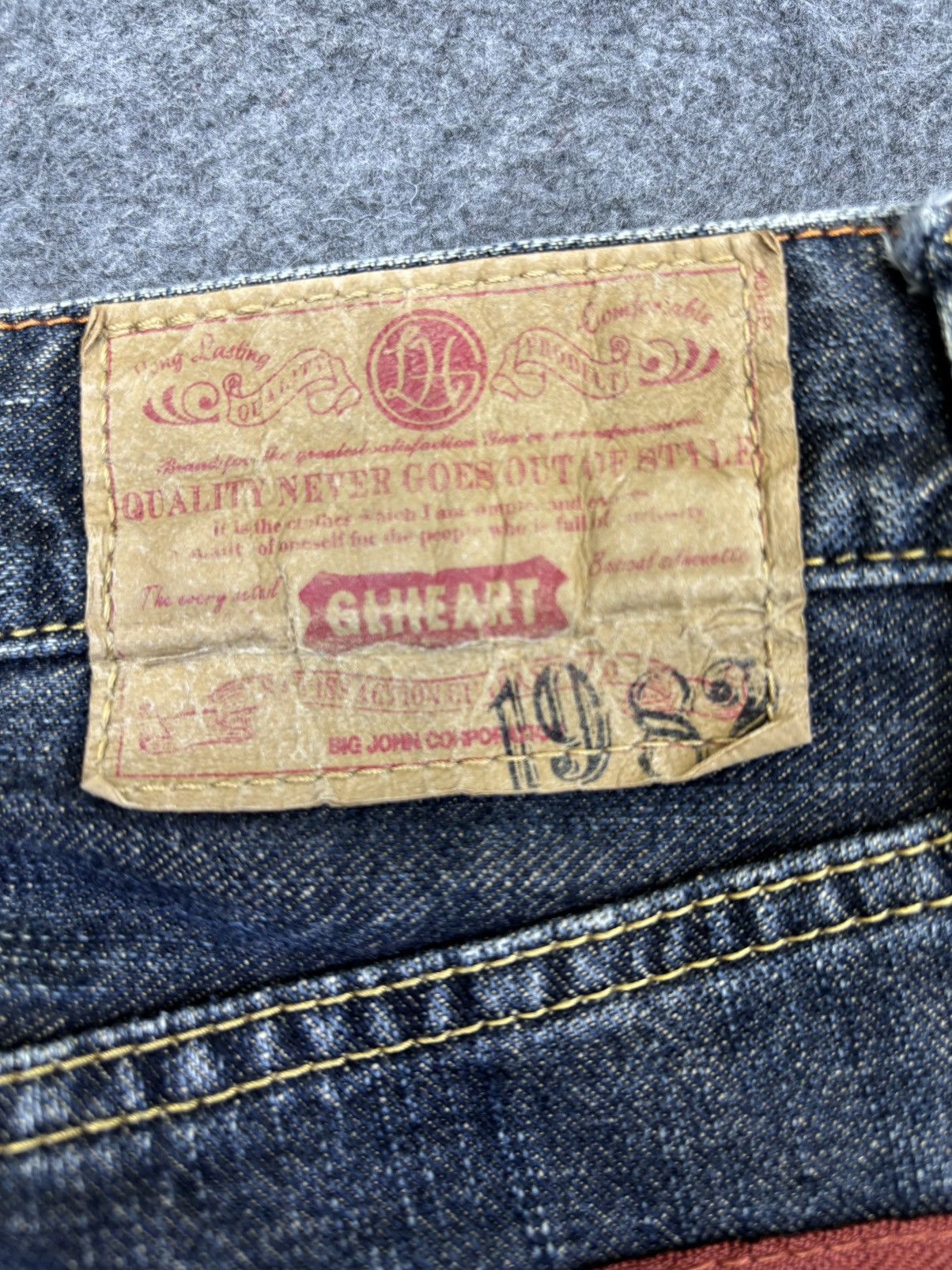 Japanese Brand 💥Sick 90s Style💥GLHeart Mud Stone Wash Denim F761 Size US 33 - 14 Thumbnail