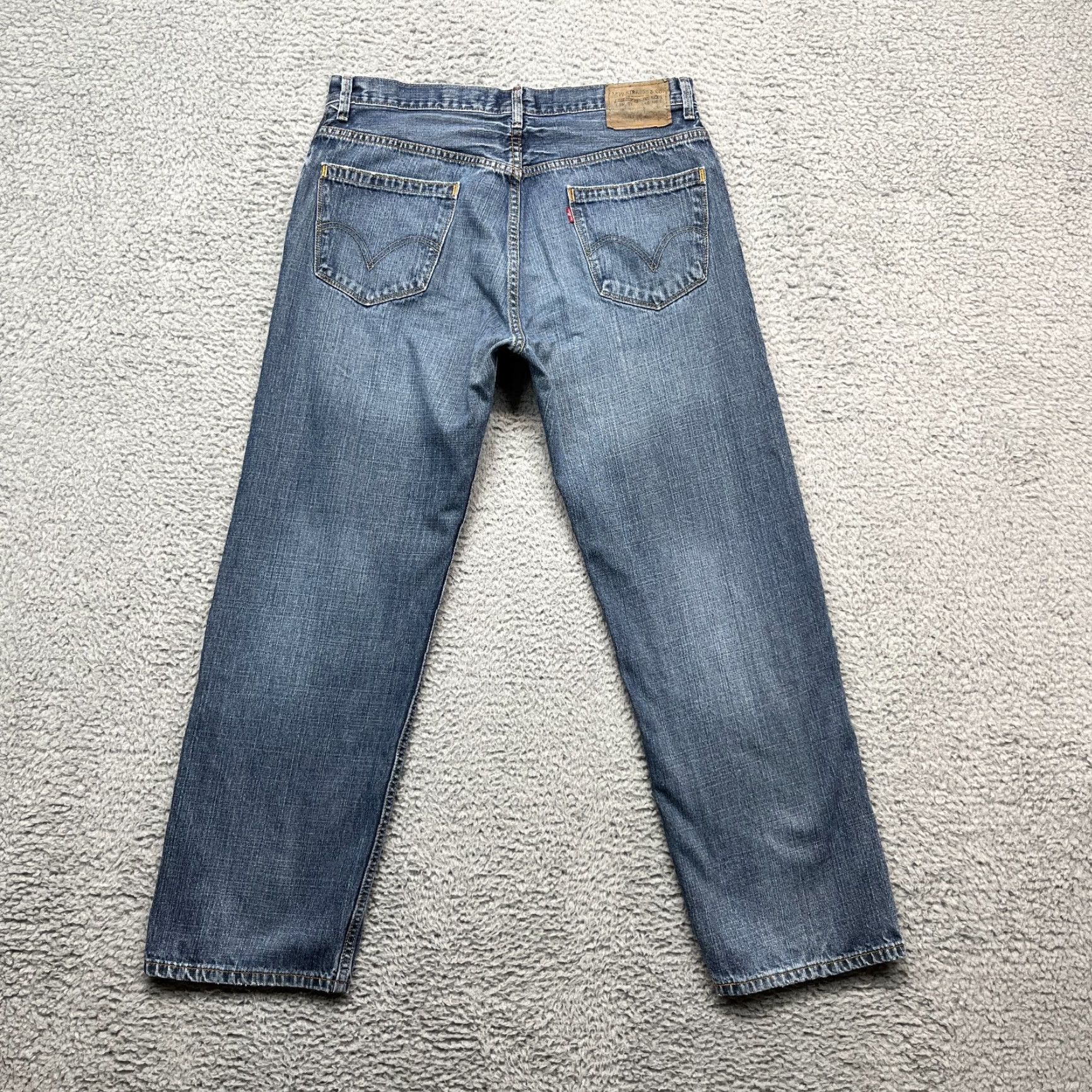 Levi's Levi's 559 Jeans Mens 36x31 Relaxed Straight Denim Blue 5-Pocket Button Zip Cotton Logo Distressed Size US 36 / EU 52 - 5 Thumbnail