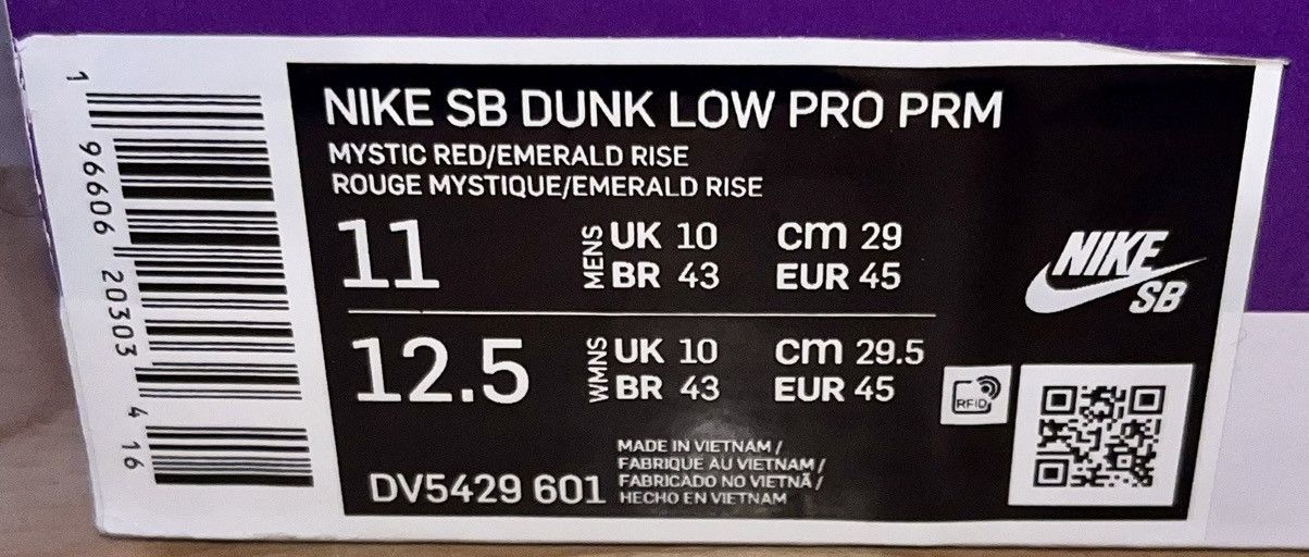 Nike Nike SB Dunk Low ‘Mystic Red Rosewood’ Size US 11 / EU 44 - 8 Thumbnail