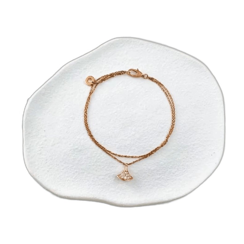 Bottega Veneta BVLGARI Rose Gold Diamond Fan Bracelet Size ONE SIZE - 1 Thumbnail