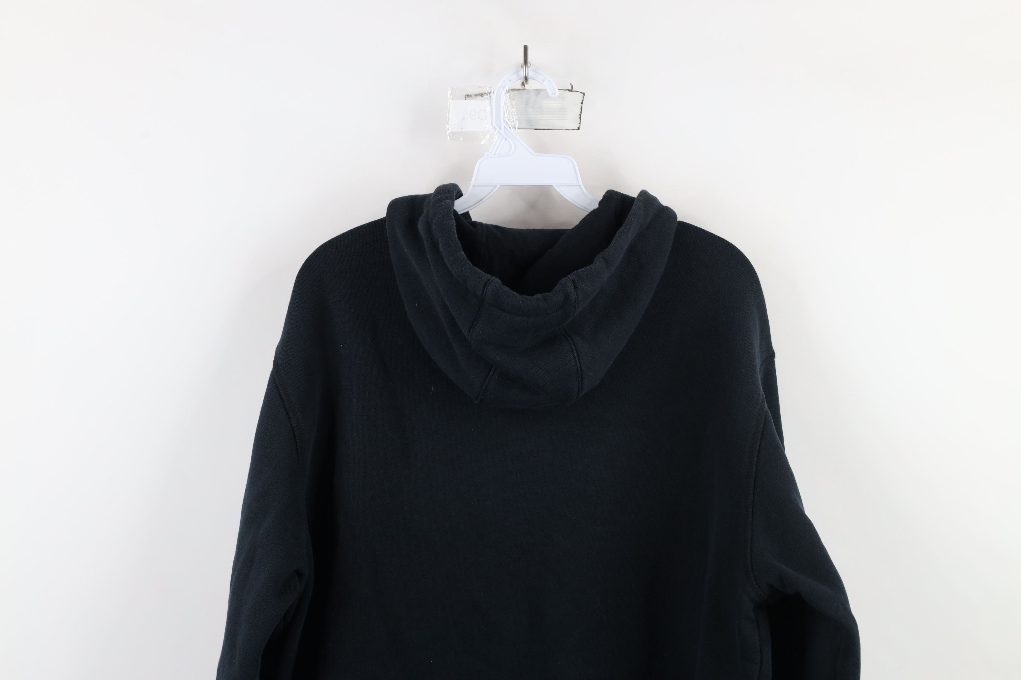 New Balance × Vintage Vintage Y2K New Balance Felt Logo Hoodie Sweatshirt Black Size L / US 10 / IT 46 - 13 Thumbnail