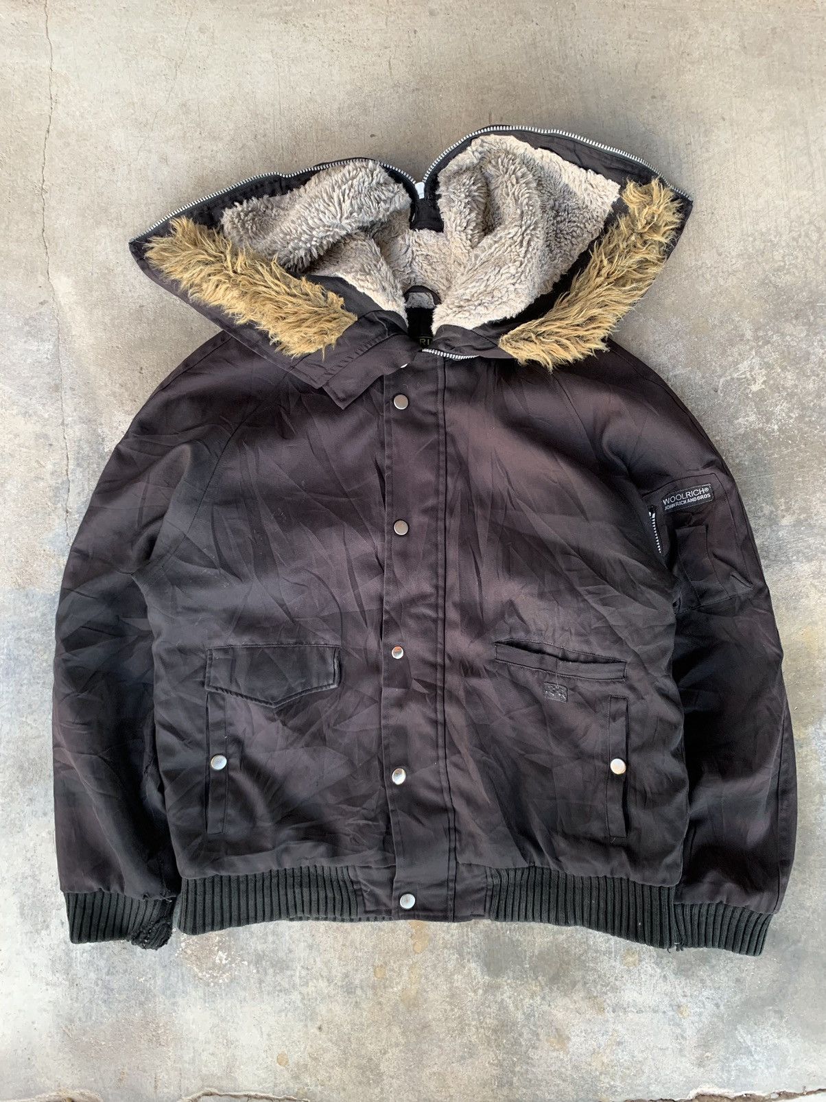 If Six Was Nine Vintage Distressed Wool Rich Fur Hoodie Jacket Size US L / EU 52-54 / 3 - 6 Thumbnail