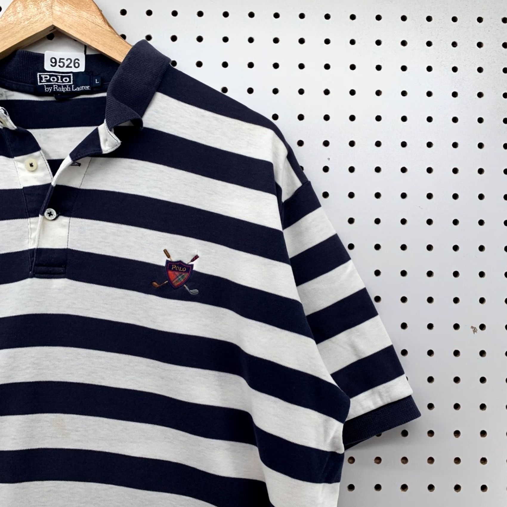 Polo Ralph Lauren VINTAGE Polo Ralph Lauren Shirt Mens Large Golf Clubs Logo Blue White Size US L / EU 52-54 / 3 - 4 Thumbnail