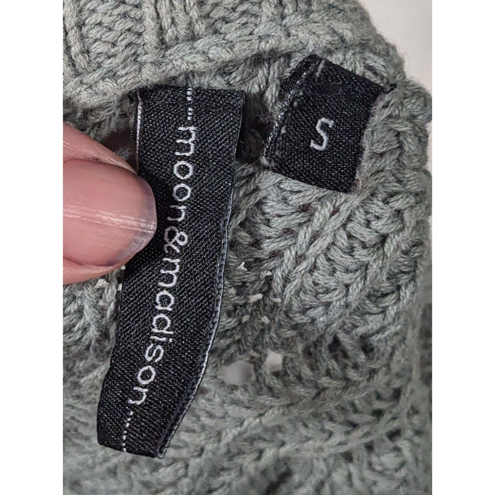Other Moon & Madison Green/Grey Cropped Sweater Size S / US 4 / IT 40 - 5 Thumbnail