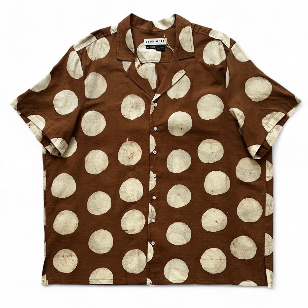 Other Studio 189 Handbatik Brown Polka Dot Camp Shirt- Size 4XL Size US XXL / EU 58 / 5 - 1 Thumbnail