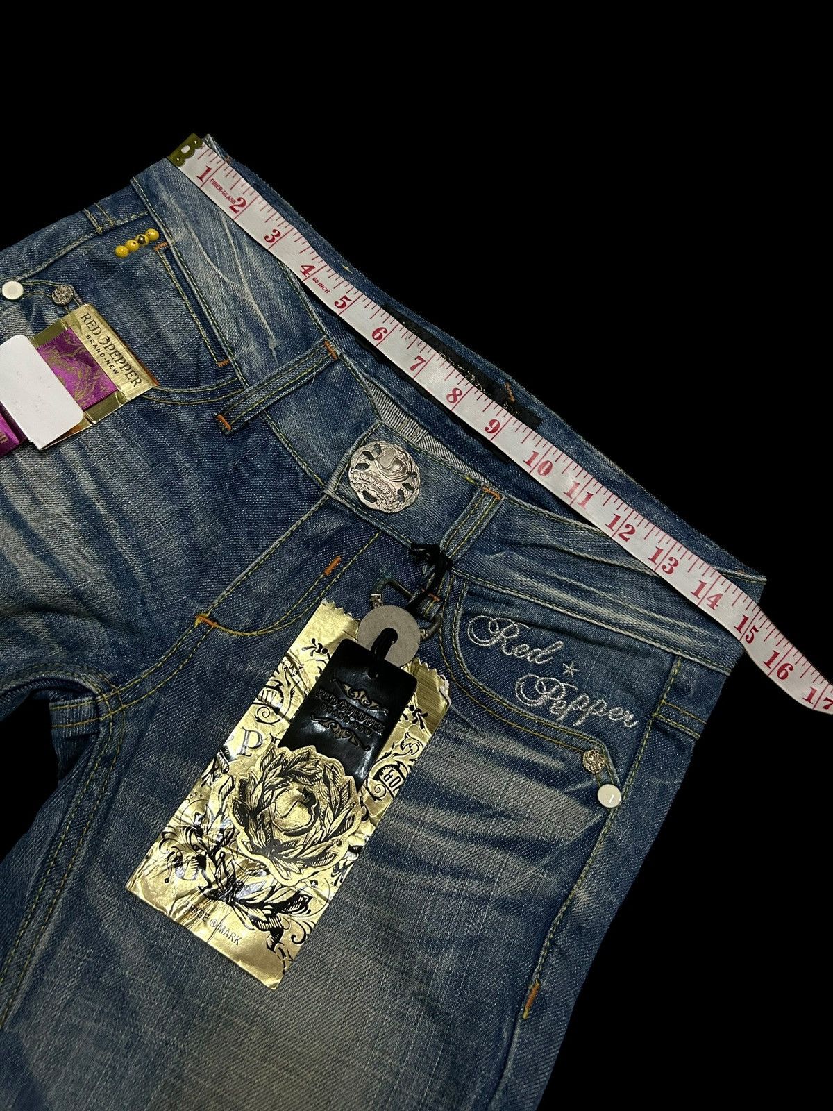 14th Addiction × If Six Was Nine × Le Grande Bleu (L.G.B.) Flare Japanese Brand RED PEPPER with Tags Crazy Design 🎌☠️☠️ Size US 30 / EU 46 - 21 Thumbnail