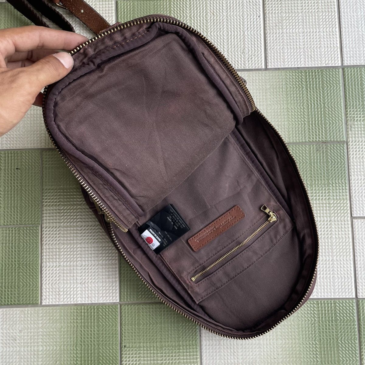Japanese Brand × Leather × MasterPiece Masterpiece 🇯🇵 Full Leather Brown Crossbody Size ONE SIZE - 9 Thumbnail
