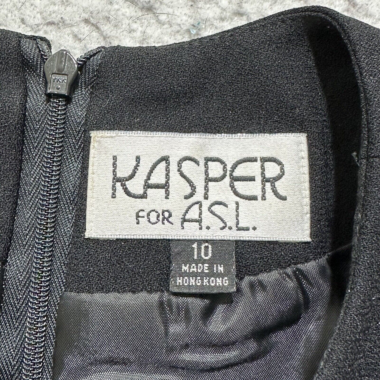 Vintage Vintage Kasper For ASL 10 Gold Button V-Neck Black Dress Size L / US 10 / IT 46 - 3 Thumbnail