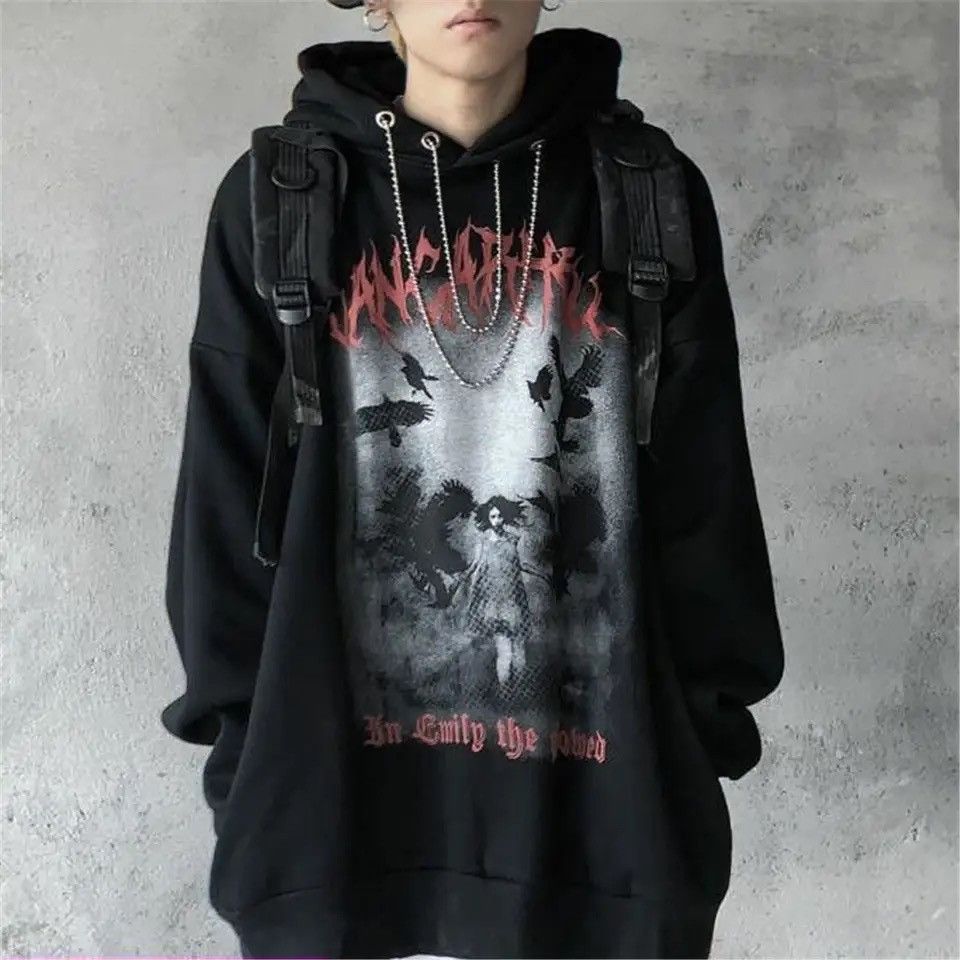 Japanese Brand × Vintage Streetwear Devil girl print Hoodie Pink Gothic style Size US XL / EU 56 / 4 - 3 Thumbnail