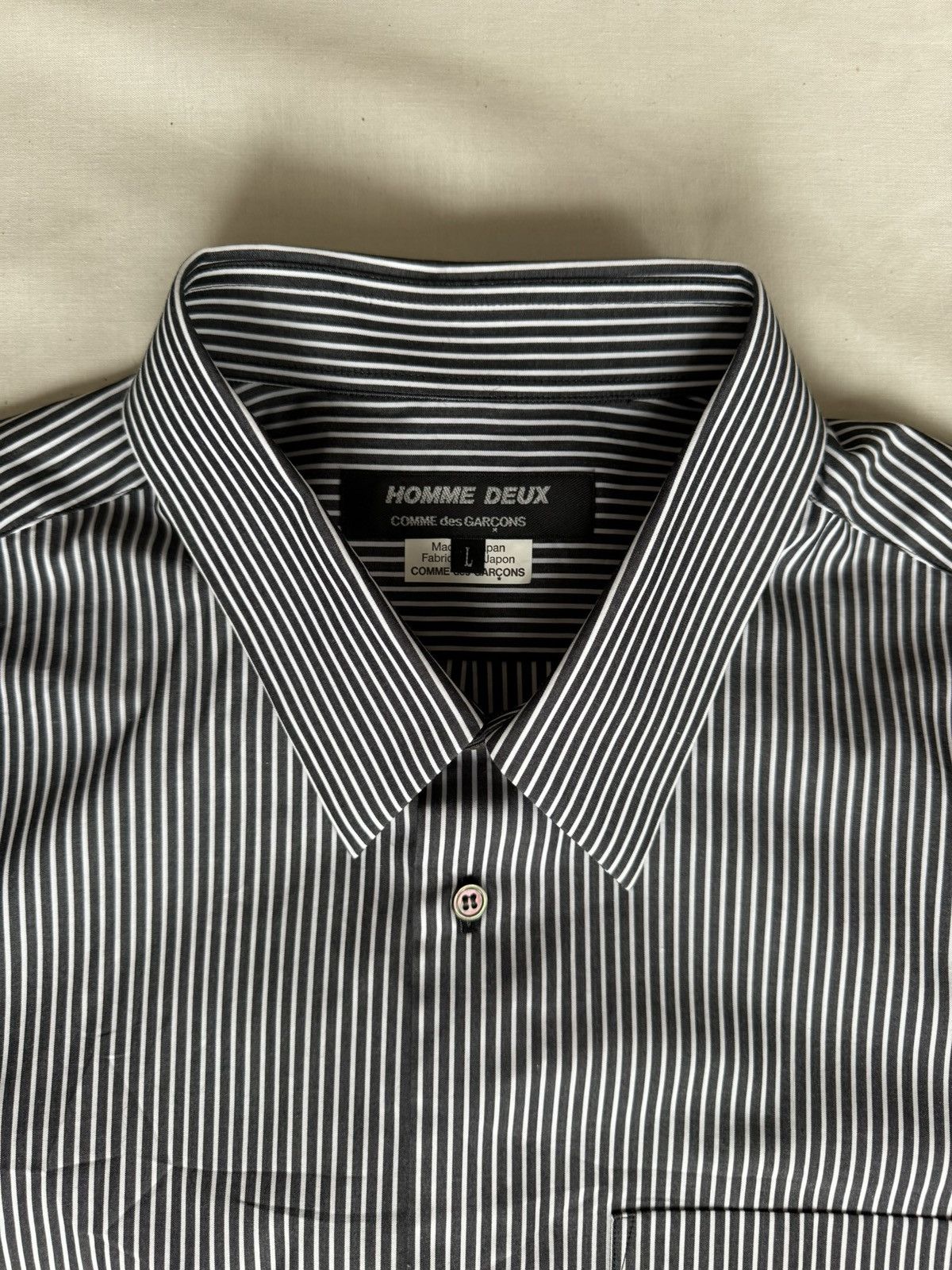 Comme des Garcons × Comme des Garcons Homme Deux AW18 Homme Deux Stripe Button Up Size US L / EU 52-54 / 3 - 3 Thumbnail