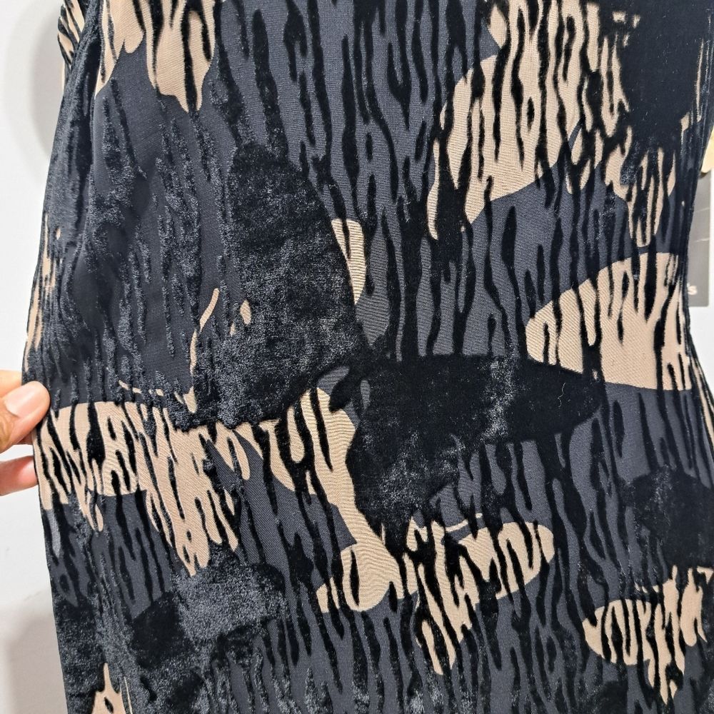 Other Vintage Tessuto Velvet Butterfly Print Silk Blend A Line Dre Size M / US 6-8 / IT 42-44 - 8 Thumbnail