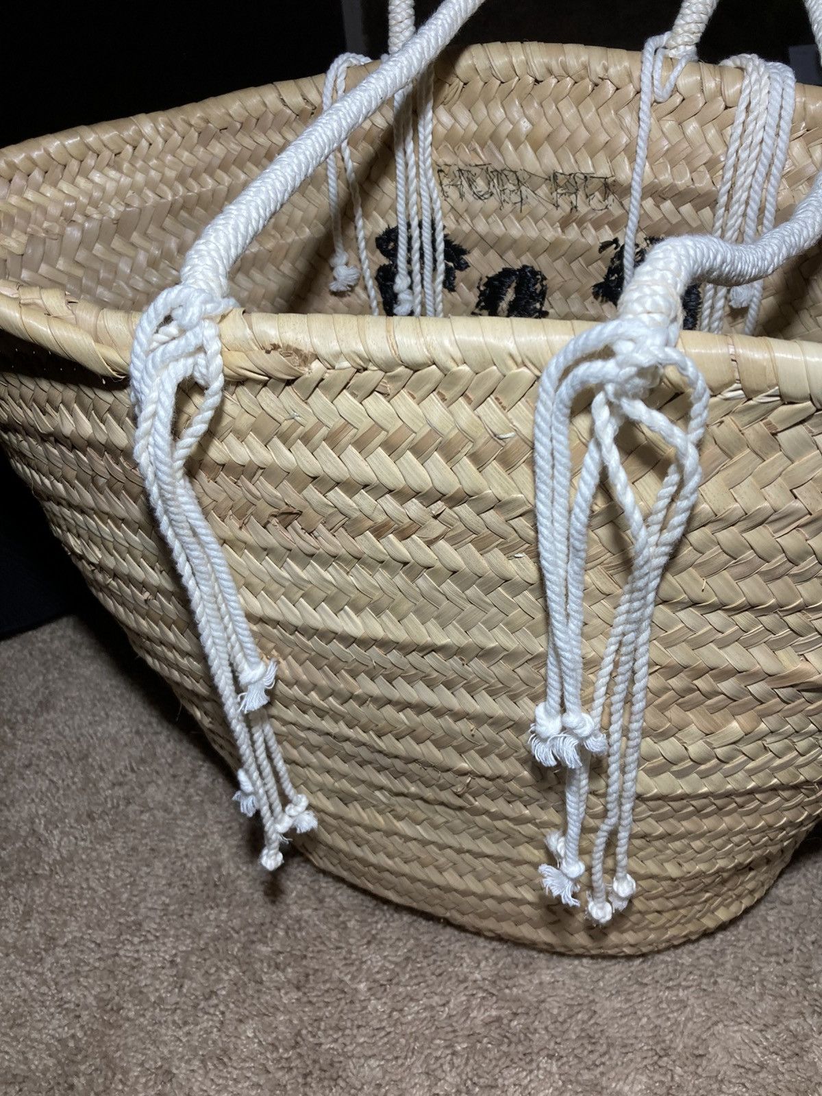 Celine SS20 Celine Oversized UH HUH Straw Beach Bag 2020 Hedi Art Size ONE SIZE - 3 Thumbnail