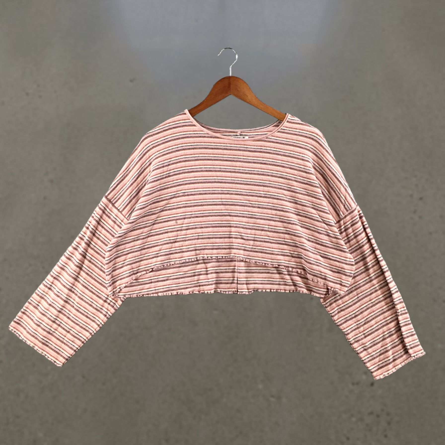 American Eagle Outfitters American Eagle Outfitters Sweatshirt Womens XS Multicolor Stripe Long Sleeve Casual Pullover Crew Neck Knit Logo Size XS / US 0-2 / IT 36-38 - 1 Thumbnail