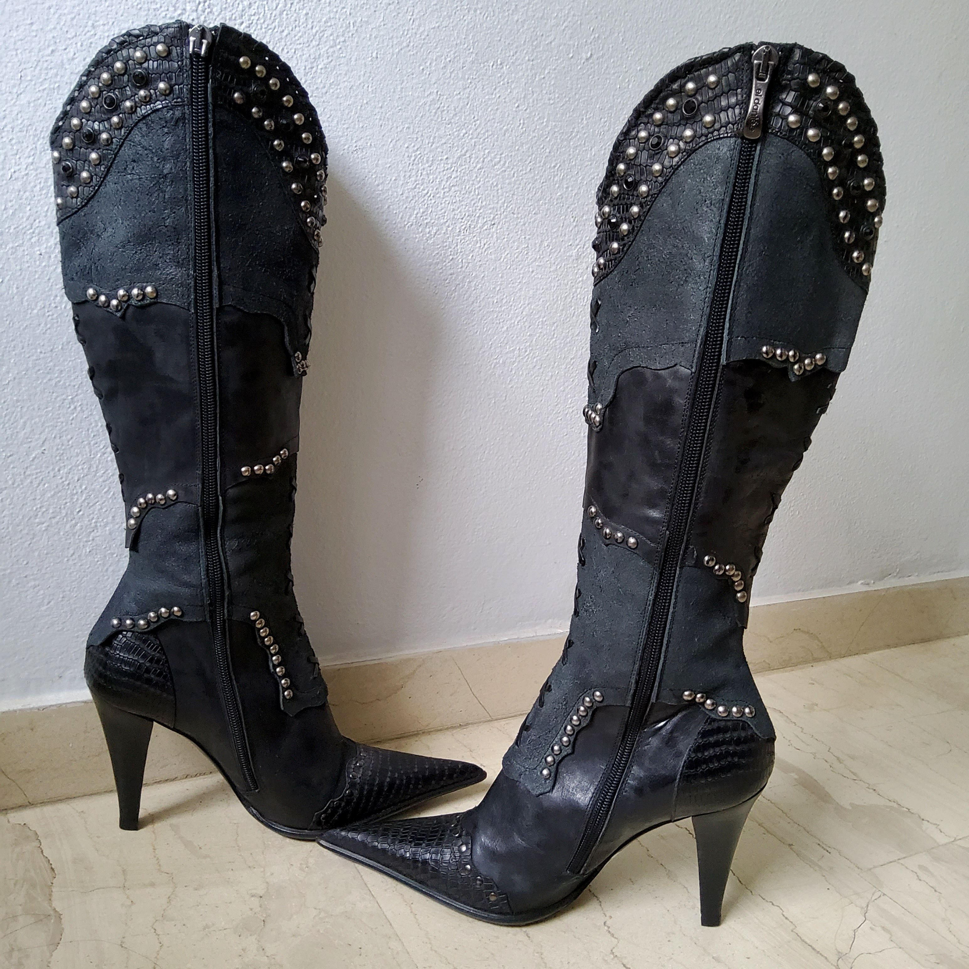 Other El Dantes vintage y2k deadstock studded leather boots Size US 8 / IT 38 - 6 Thumbnail