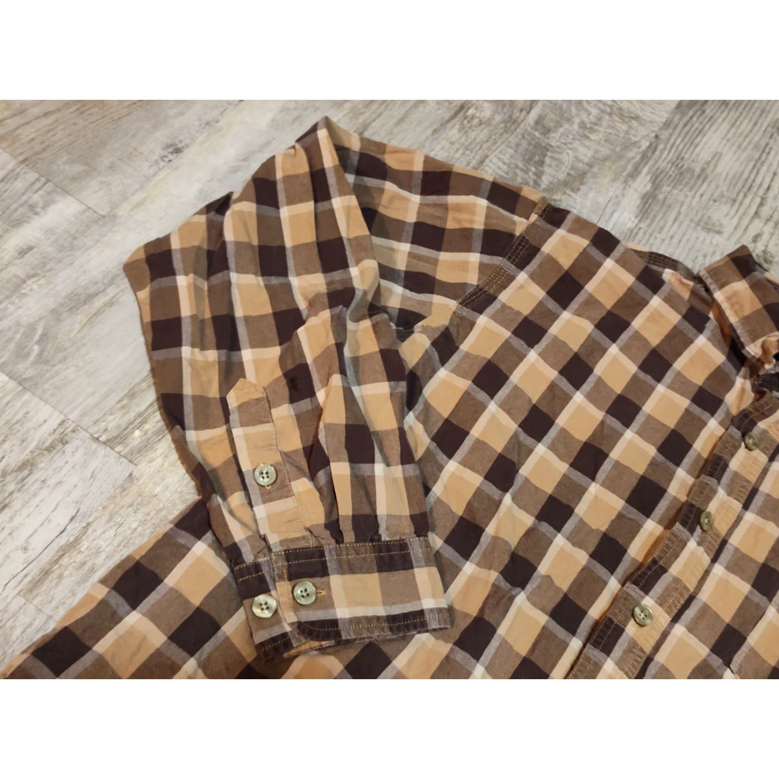 Carhartt VINTAGE Carhartt Shirt Flannel Long Sleeve Button-Up Brown Plaid 2XL Men Workwear Cotton Brown Tan Plaid 90s Outdoor Size US XXL / EU 58 / 5 - 3 Thumbnail