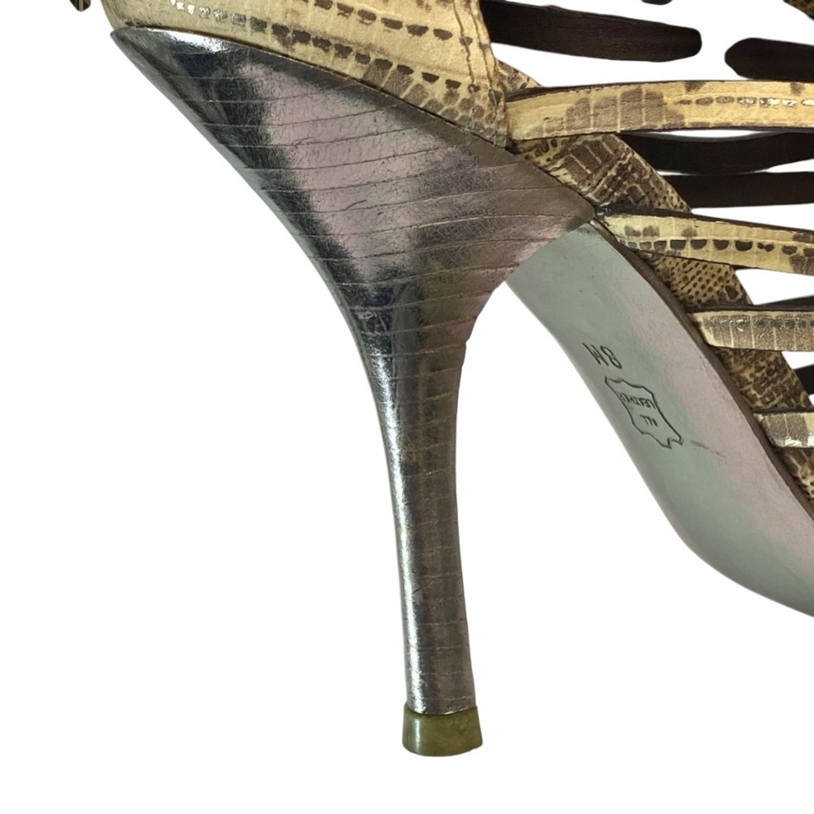 Tory Burch Tory Burch Caged Strappy Snake Print Stiletto Heels Sz 8 Size US 8 / IT 38 - 7 Thumbnail