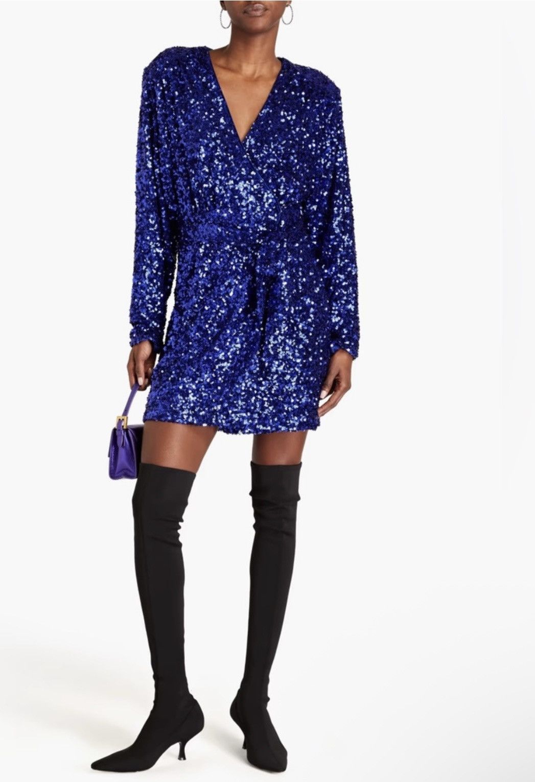 ROTATE ROTATE BIRGER CHRISTENSEN Sequined tulle mini wrap dress Size S / US 4 / IT 40 - 1 Thumbnail