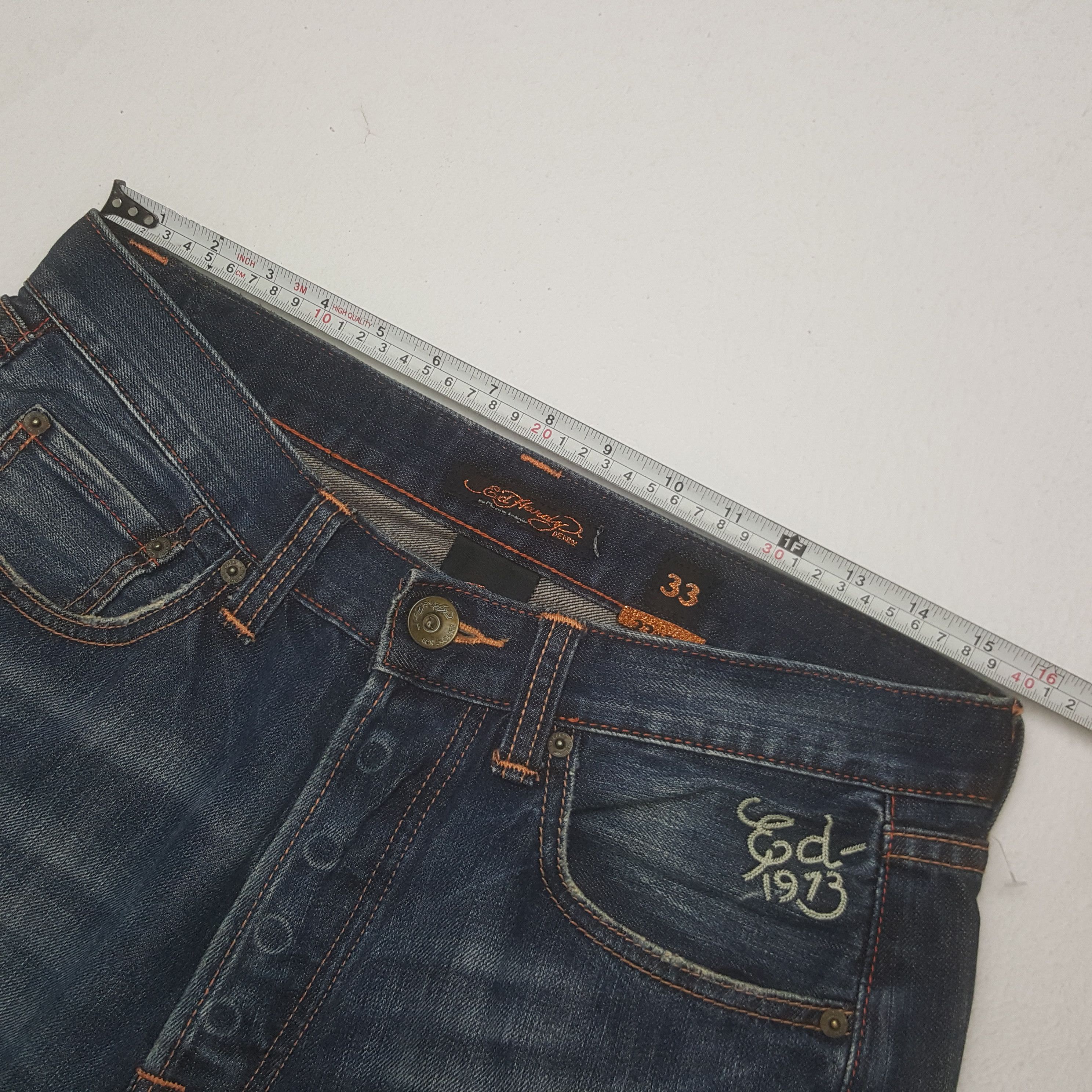 Ed Hardy Vintage Ed Hardy American Designer Embroidery Art Jeans Size US 31 - 9 Thumbnail