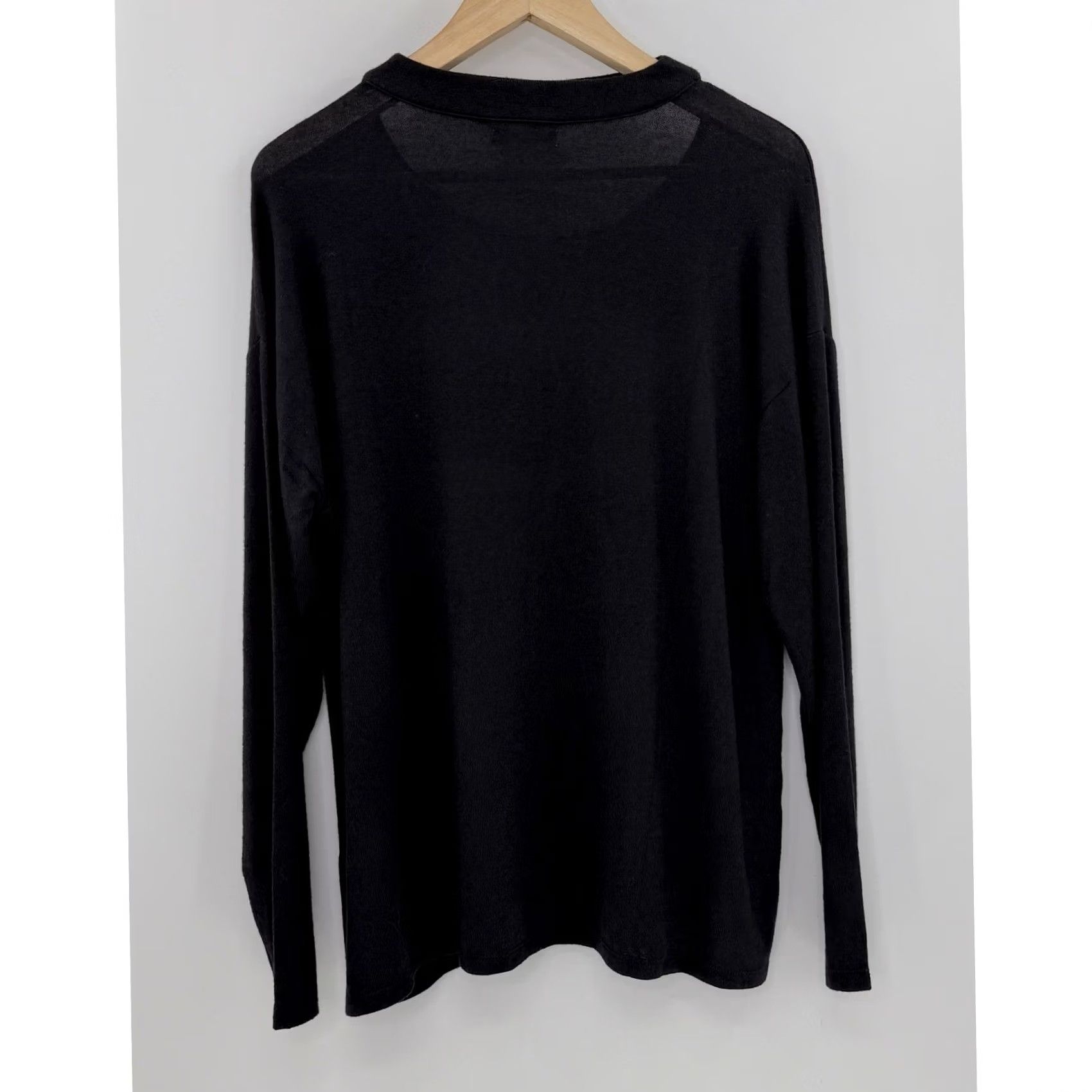 Vintage NWT Maurices Black Long Sleeve Top Cut Out Crew Neck Sweater Stretch Sz L Office Size L / US 10 / IT 46 - 2 Thumbnail