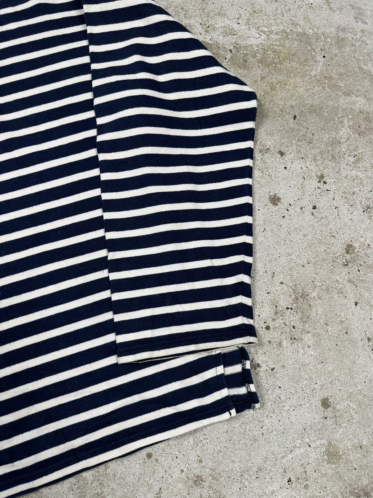 Saint James × Vintage Vintage 90s Saint James Striped Pocket Sweatshirt Size US M / EU 48-50 / 2 - 9 Thumbnail