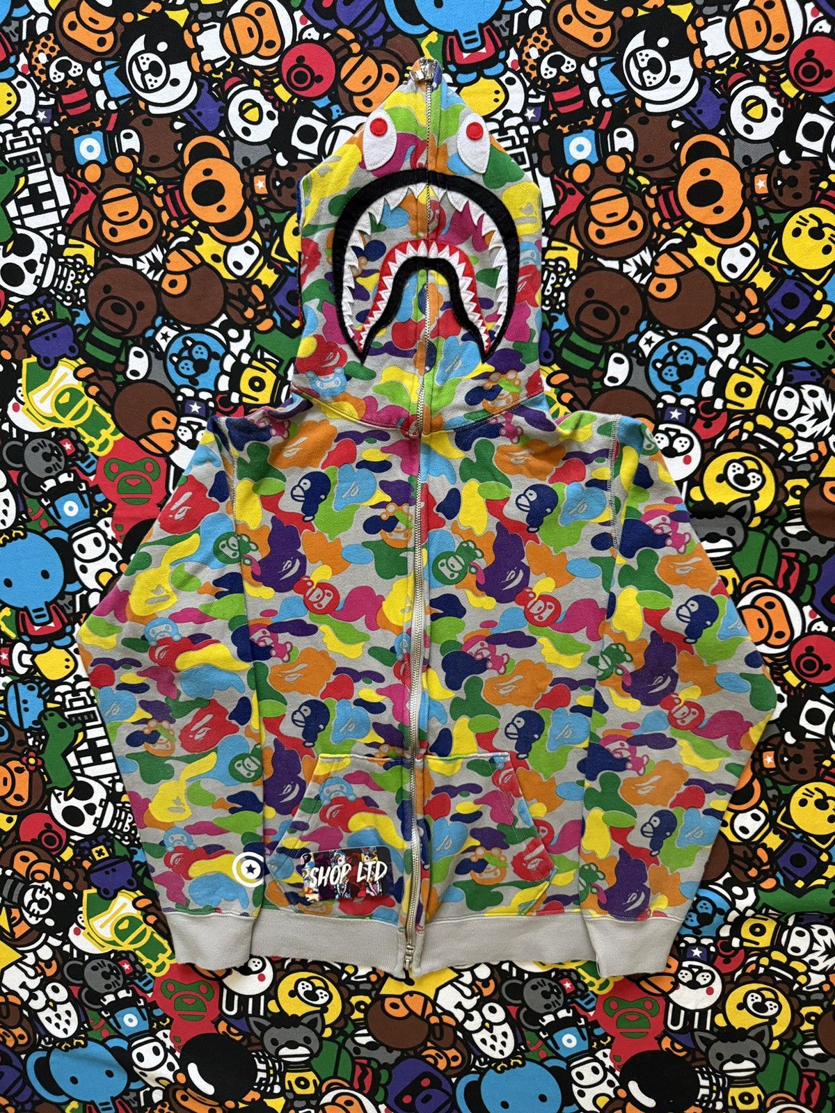 Bape A Bathing Ape Multi Camo Baby Milo Shark Hoodie Size S / US 4 / IT 40 - 1 Thumbnail
