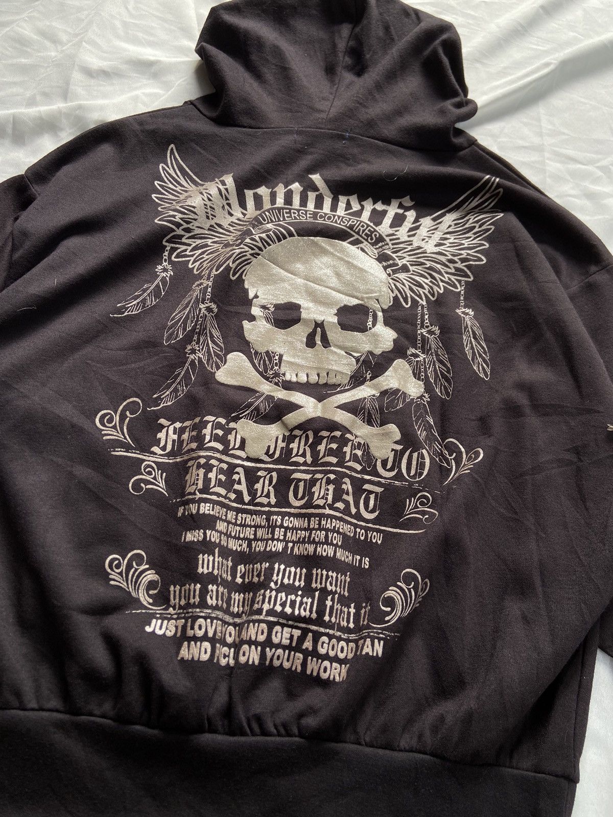 If Six Was Nine × Japanese Brand × Le Grande Bleu (L.G.B.) WONDERFUL UNIVERSE CONSPIRES SKULL JAPANESE HOODIE OVERSIZED Size US M / EU 48-50 / 2 - 14 Thumbnail
