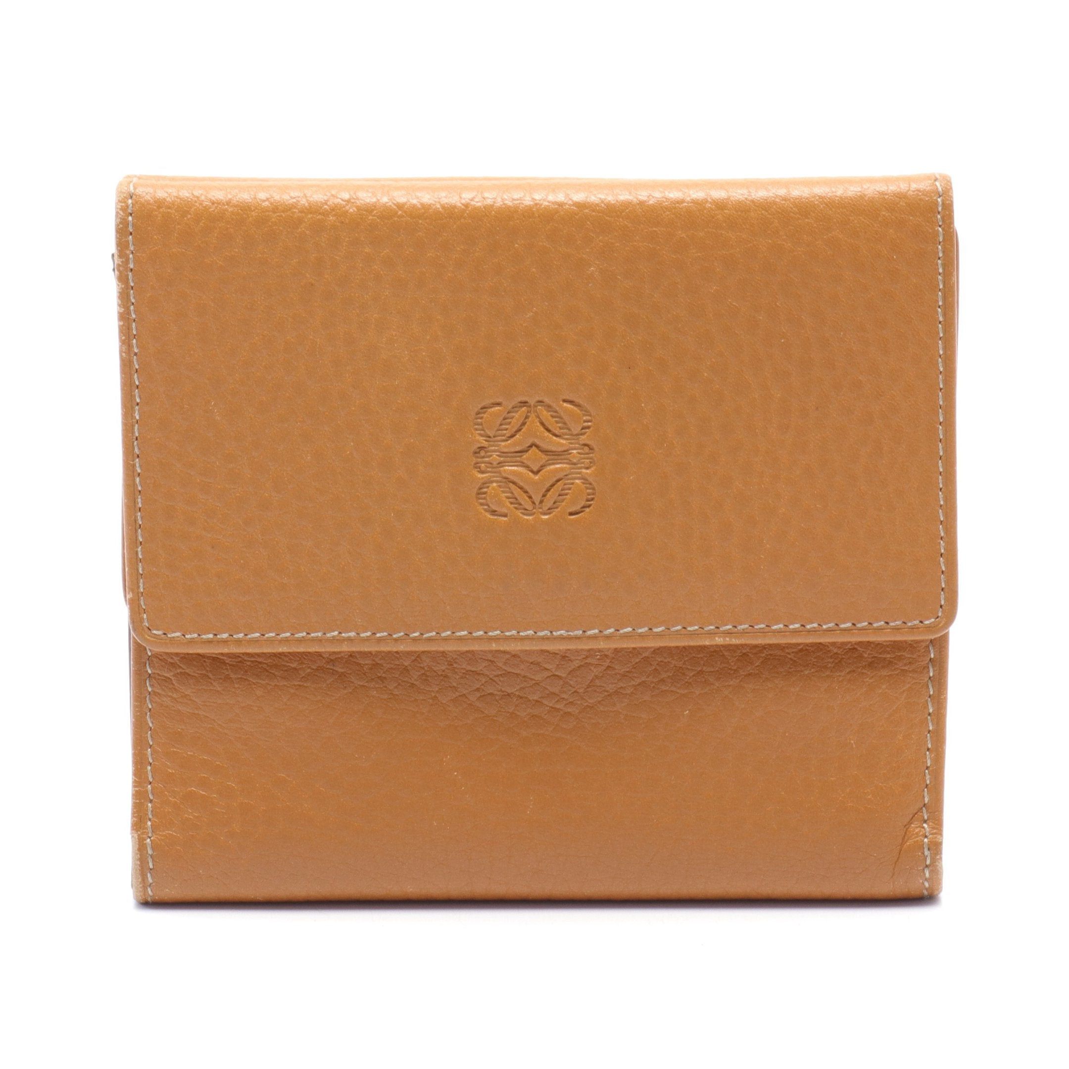 image of Loewe Anagram Trifold Wallet Leather Light Brown, Women's
