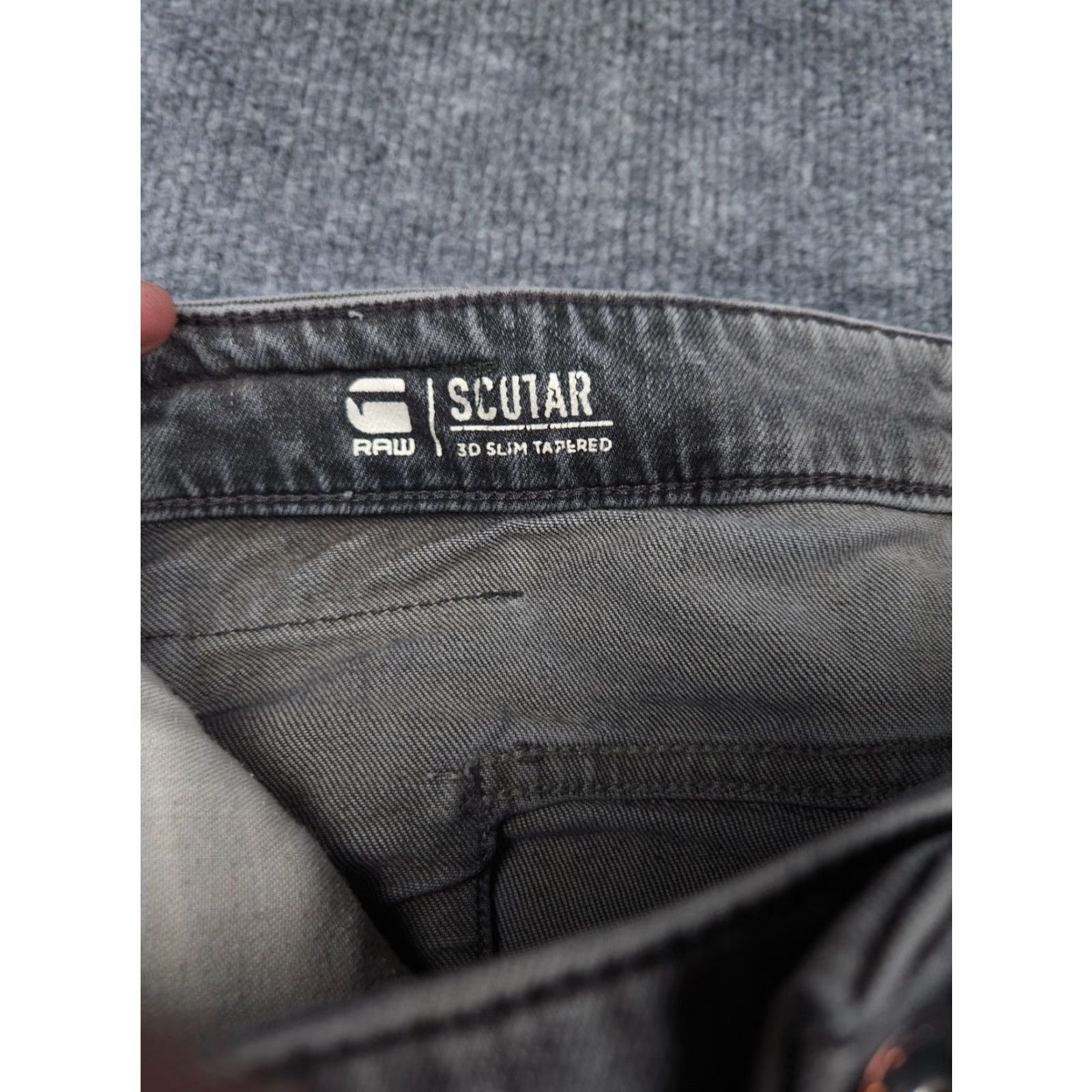 G-Star G-Star Raw Scutar 3D Slim Tapered Jeans Men's Gray Abstract Y2K 28x28 Slim 5-Pocket Denim Cotton Blend Button Closure Regular Inseam 28 Jeans Size US 32 / EU 48 - 5 Thumbnail