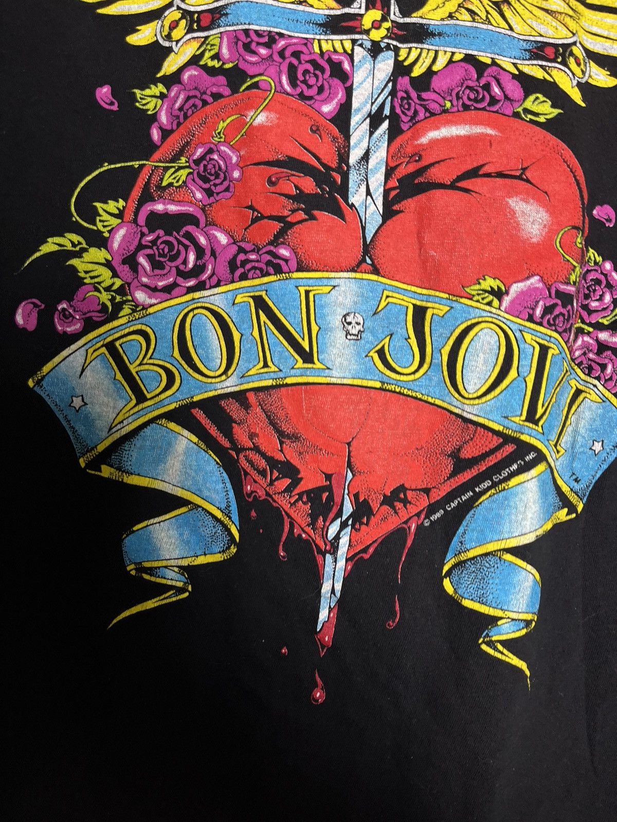 Vintage Vintage 1989 Bon Jovi tee Europa tour tshirt Size US L / EU 52-54 / 3 - 6 Thumbnail