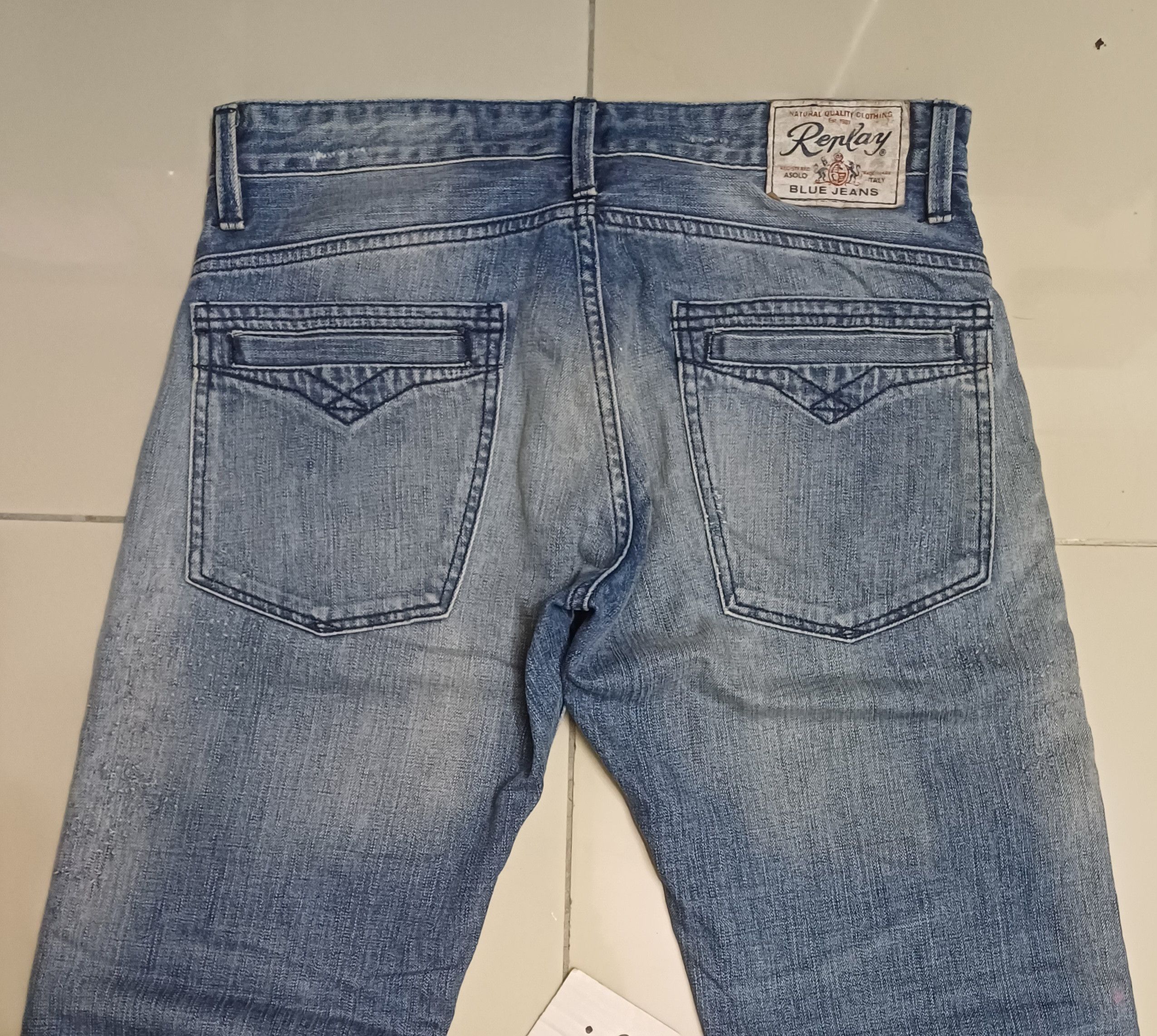 Replay Crazy Distressed Replay .. buttonfly jeans Size US 33 - 2 Thumbnail