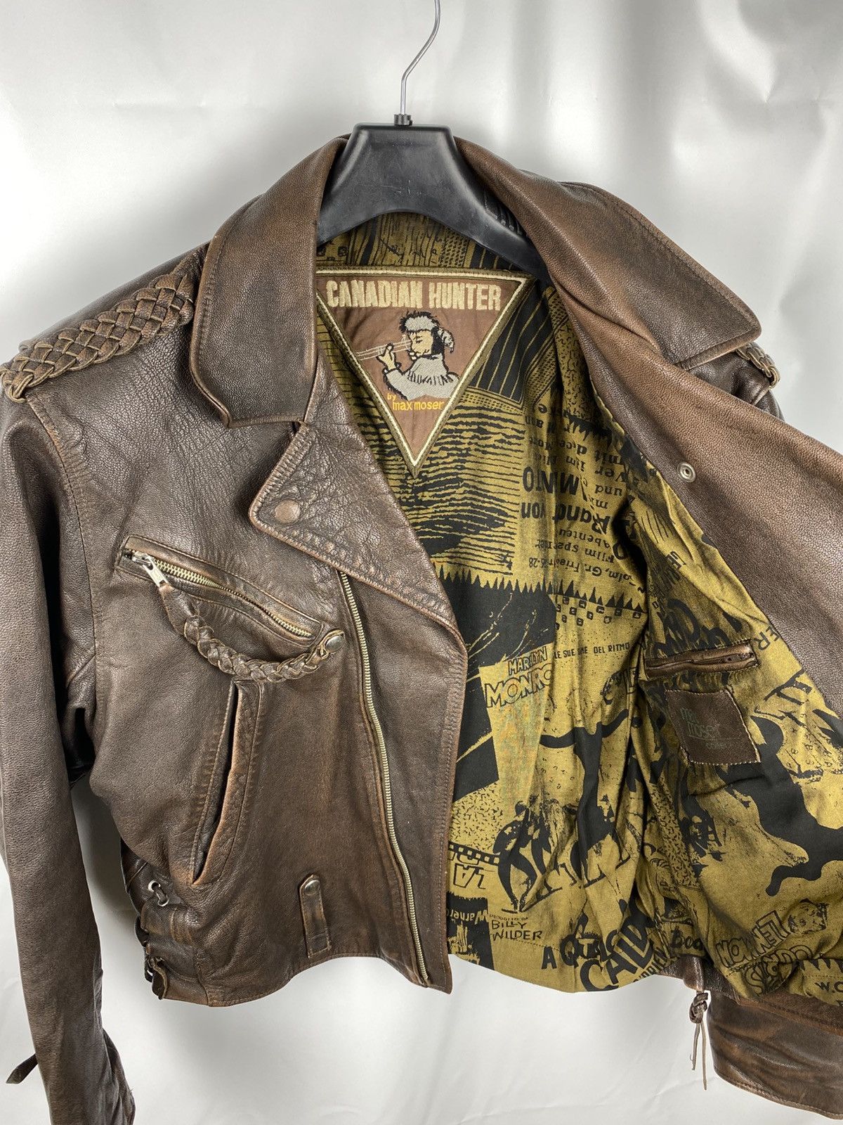 Leather Canadian Hunter By Max Moser Biker Jacket Genuine Leather 52 Size US L / EU 52-54 / 3 - 11 Thumbnail